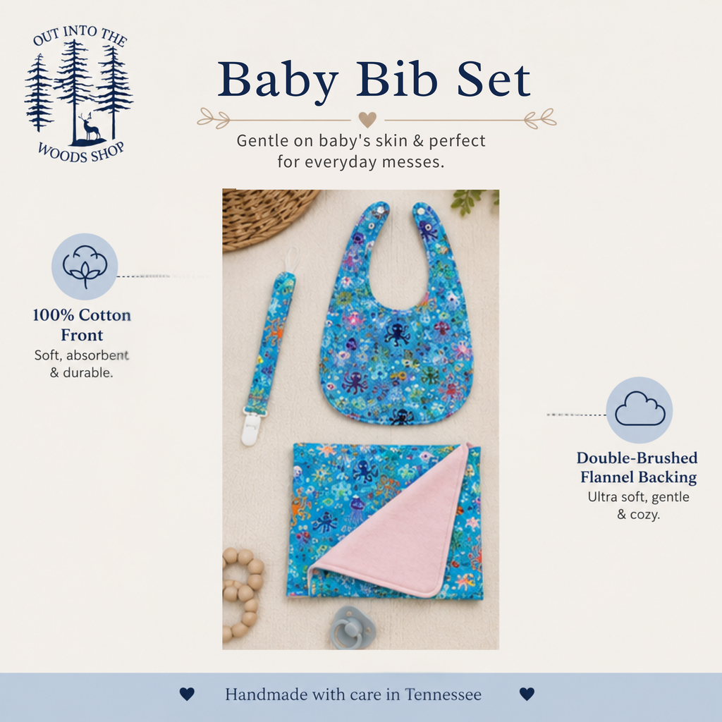 Pink Glow in the Dark Ocean Baby Gift Set – Handmade Newborn Essentials (0–3 Months)