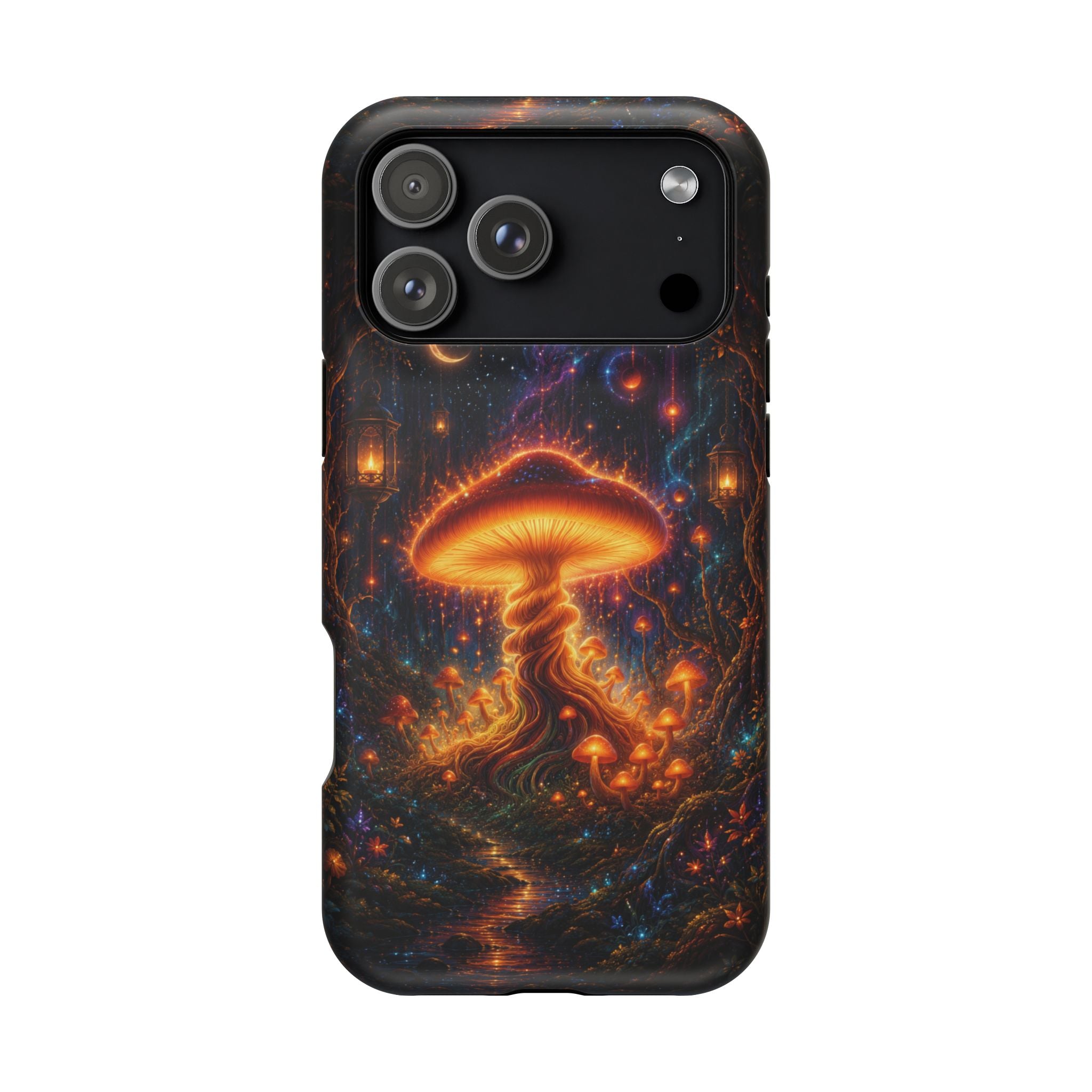 Psychedelic Glowing Mushroom Phone Case – MagSafe Galaxy Art Cover