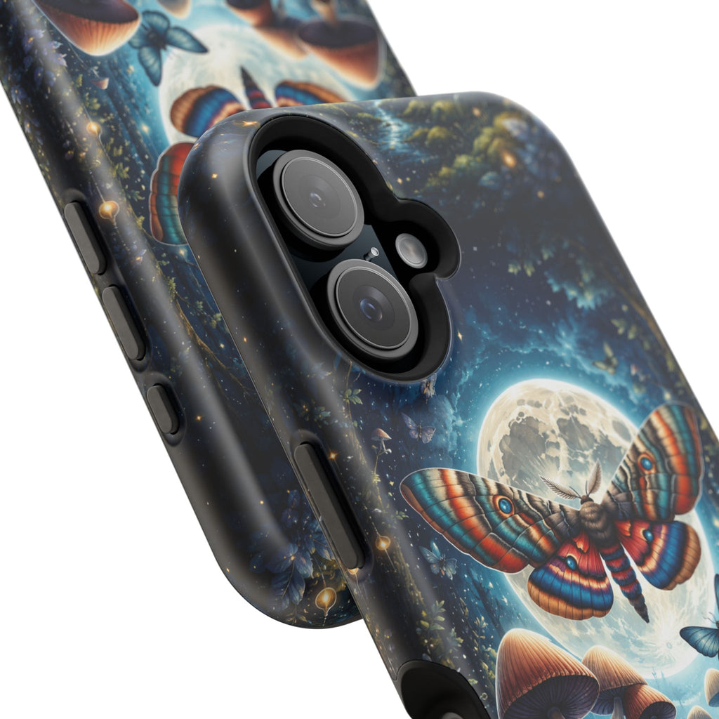 Mystic Moth Moon Phone Case – Whimsical MagSafe-Compatible Cover