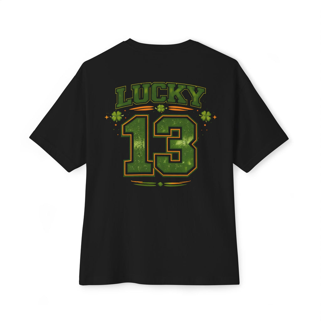 Lucky 13 Oversized Tee — St. Patrick’s Day Lucky Number Shirt