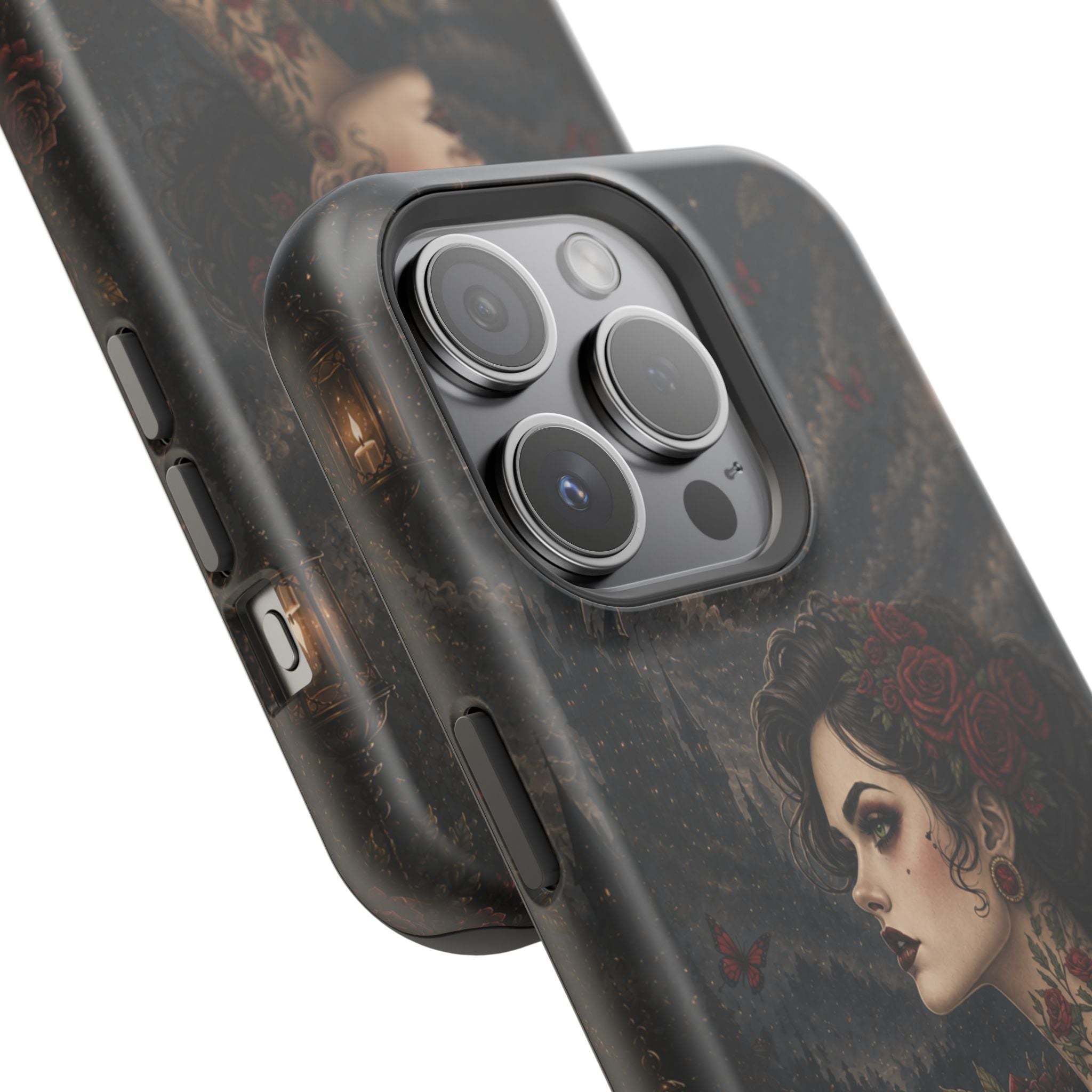 Gothic Rose Portrait Phone Case – Dark Romance MagSafe-Compatible Cover