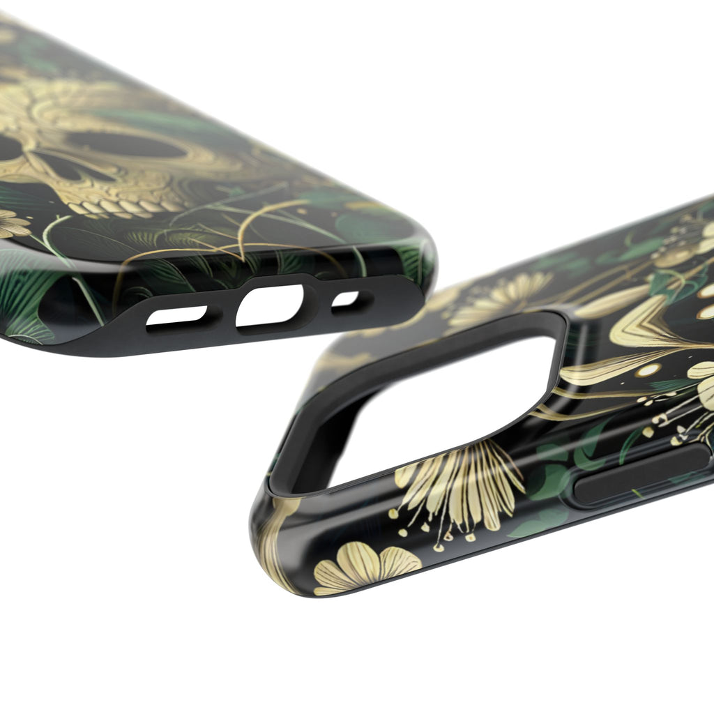 Floral Skull Phone Case – Botanical Gothic MagSafe-Compatible Cover