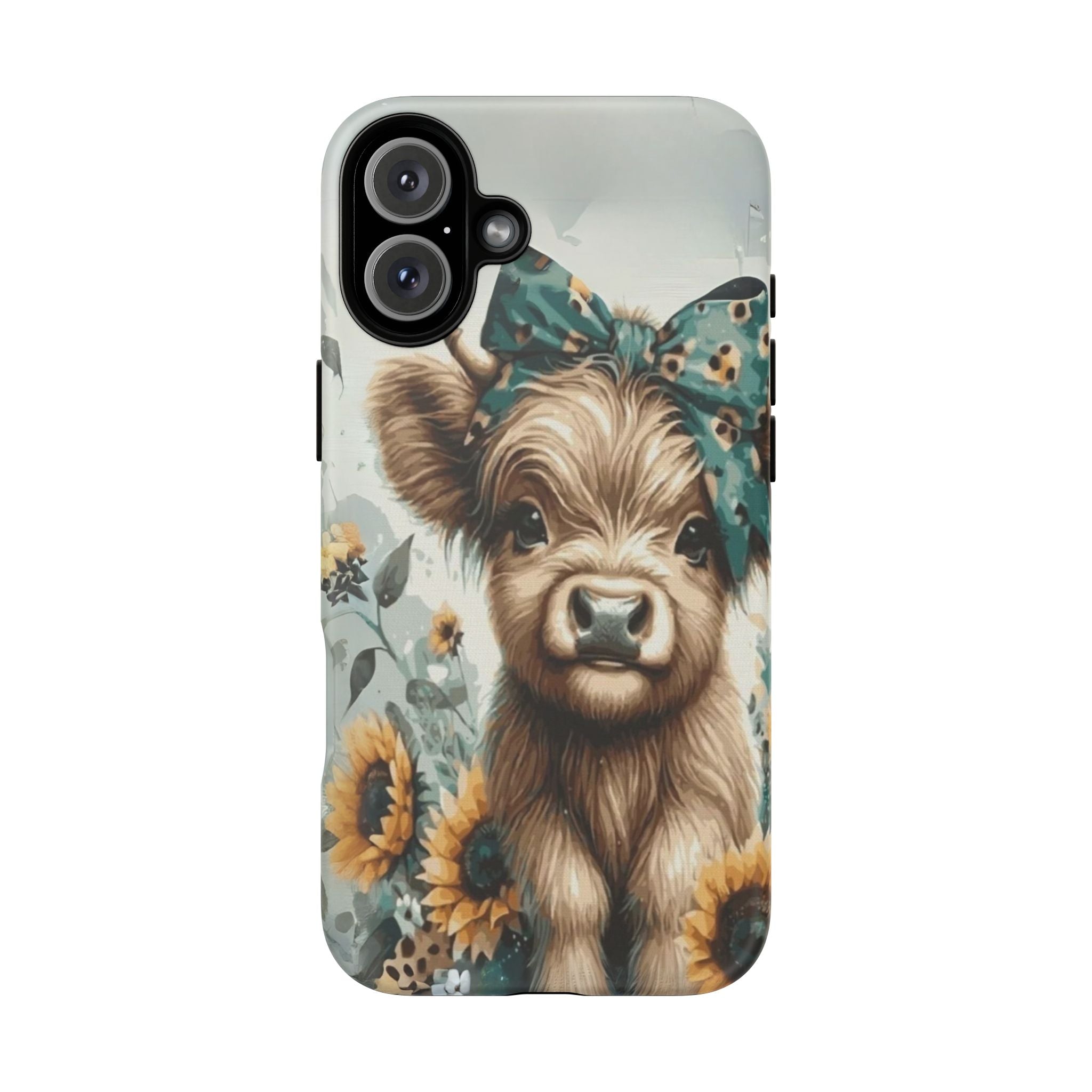 Adorable Cow Phone Case – Floral Farmhouse Design, Cute Animal Lover Gift