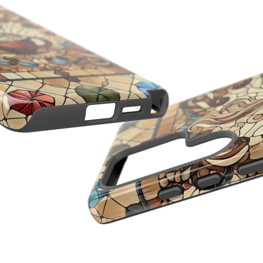 Stained Glass Coffee Android Phone Case – Shockproof TPU, 3D Wrap