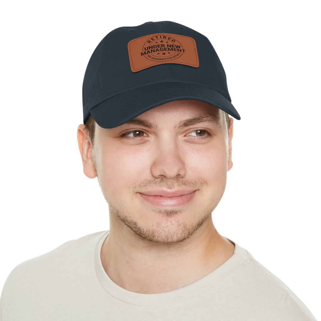Retired 'Under New Management' Leather Patch Dad Hat
