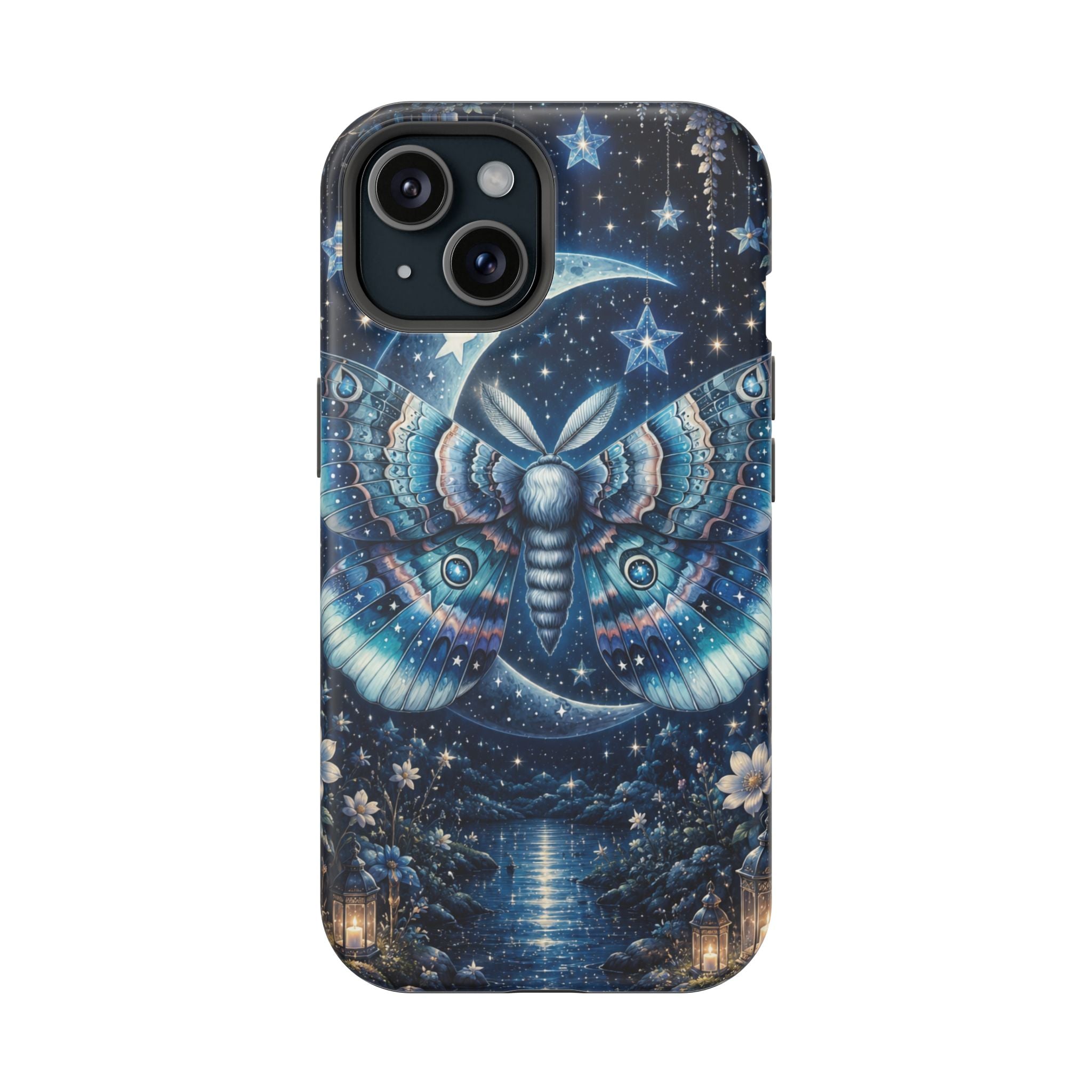 Mystic Moth Moon Phone Case – Night Sky MagSafe-Compatible Cover