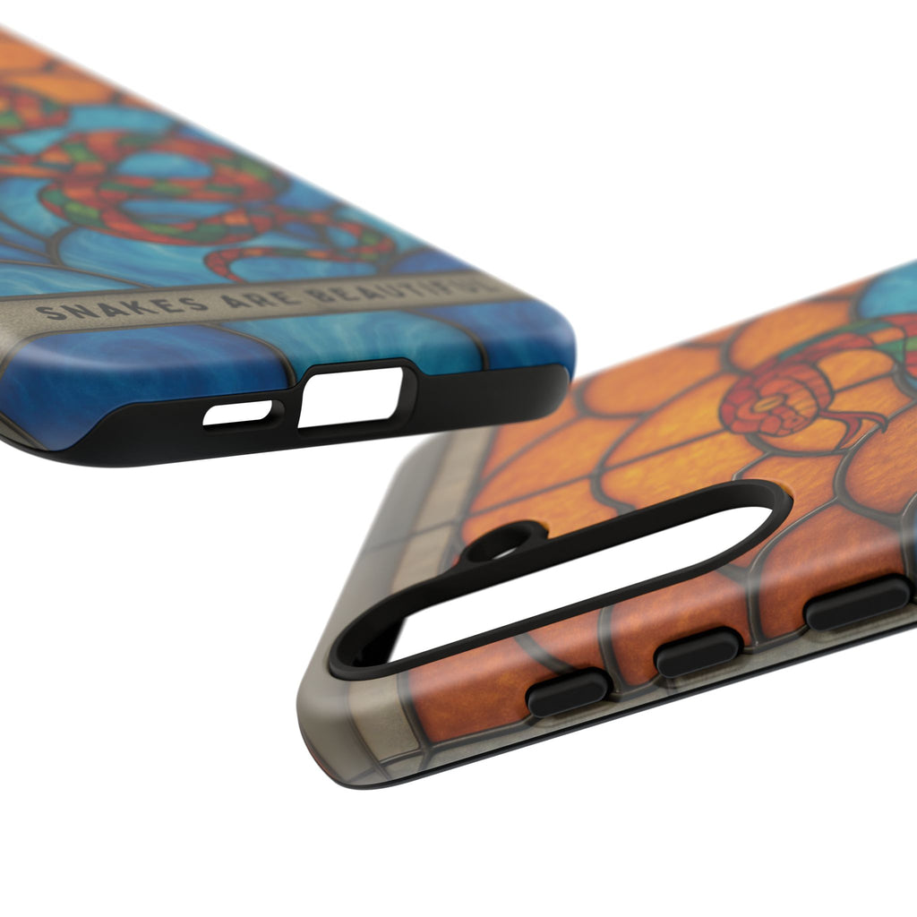 Snakes Are Beautiful Stained Glass Phone Case, Colorful Reptile Design Phone Cover, Nature Lovers Reptile Phone Case, Danger Noodle Case