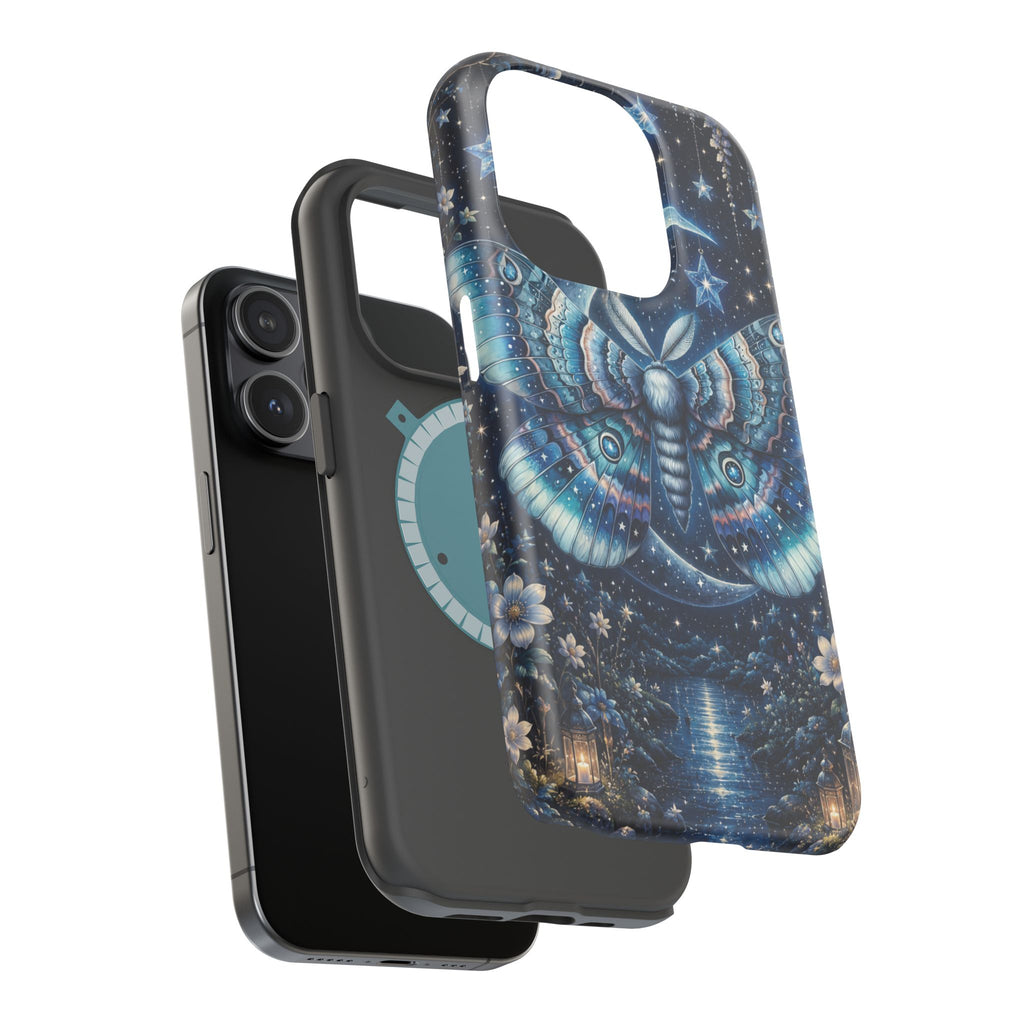 Mystic Moth Moon Phone Case – Night Sky MagSafe-Compatible Cover