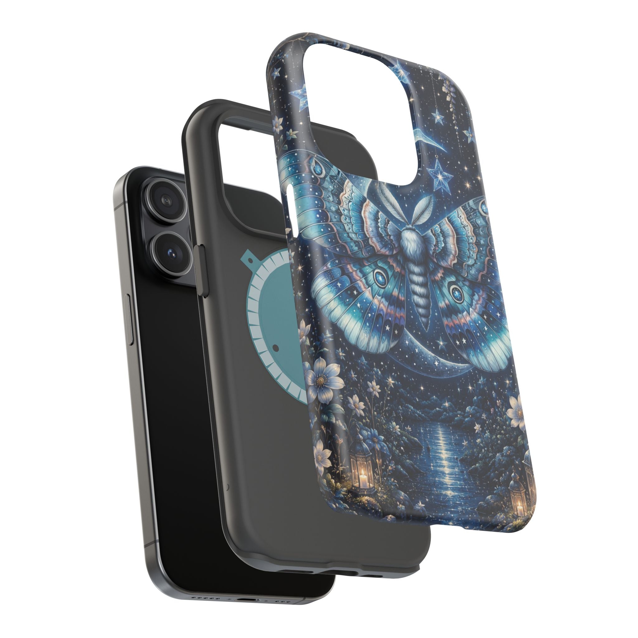 Mystic Moth Moon Phone Case – Night Sky MagSafe-Compatible Cover