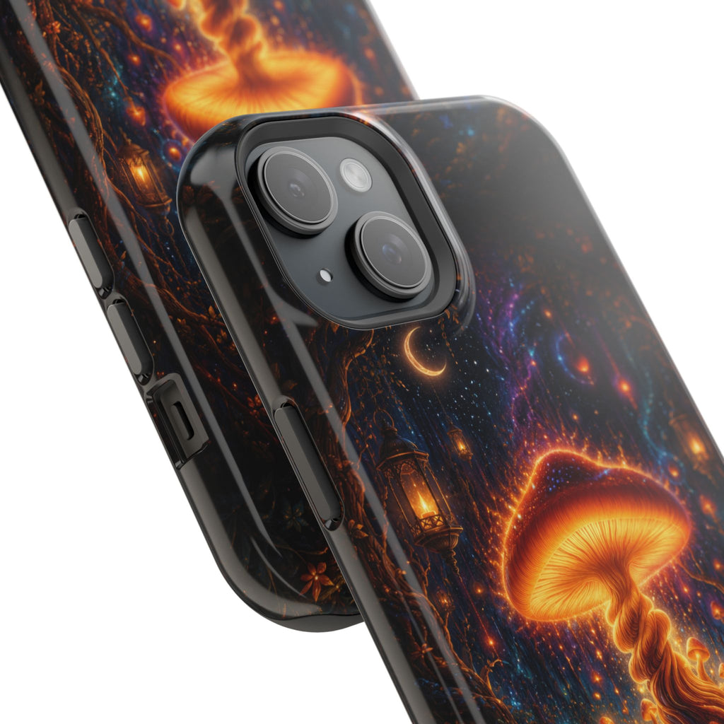 Psychedelic Glowing Mushroom Phone Case – MagSafe Galaxy Art Cover