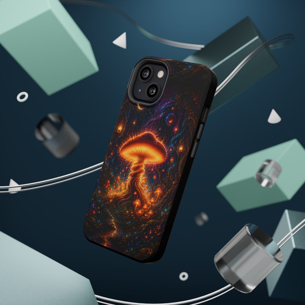 Psychedelic Glowing Mushroom Phone Case – MagSafe Galaxy Art Cover