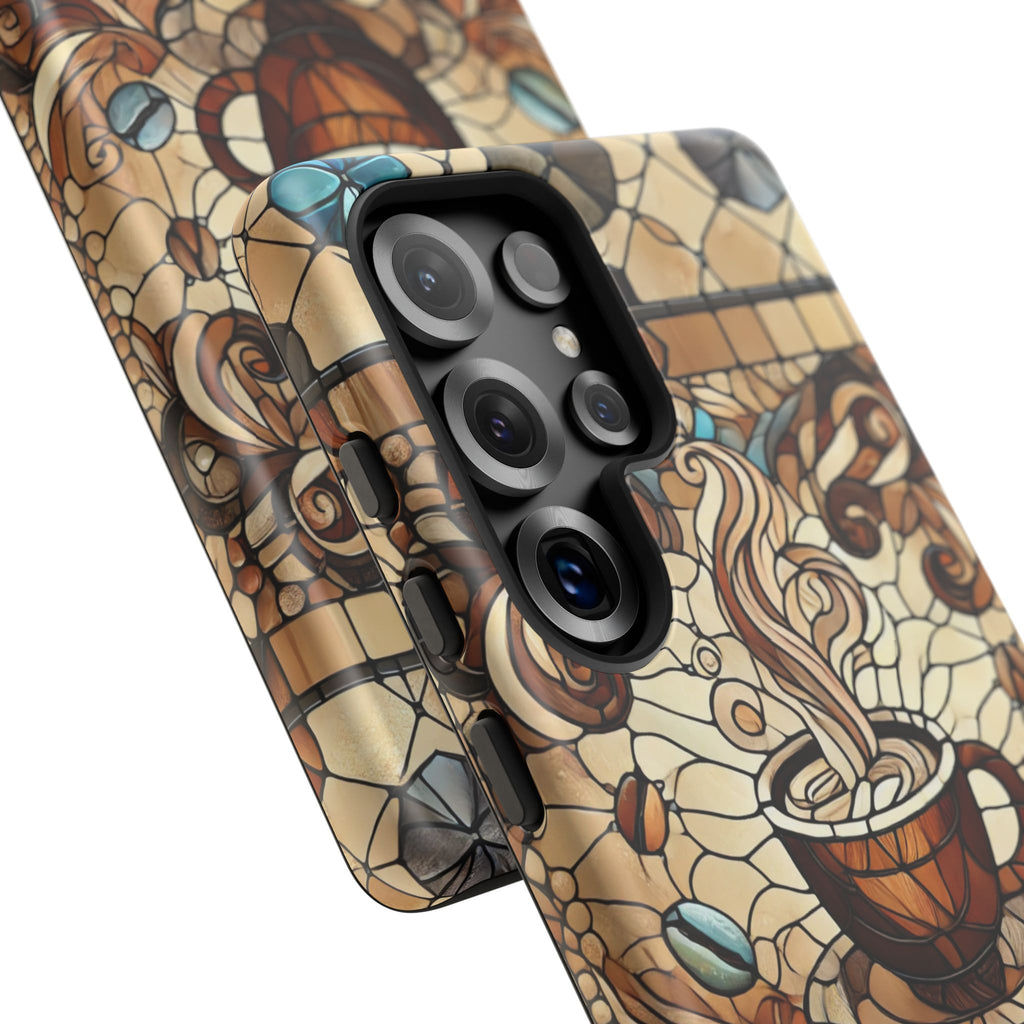 Stained Glass Coffee Android Phone Case – Shockproof TPU, 3D Wrap