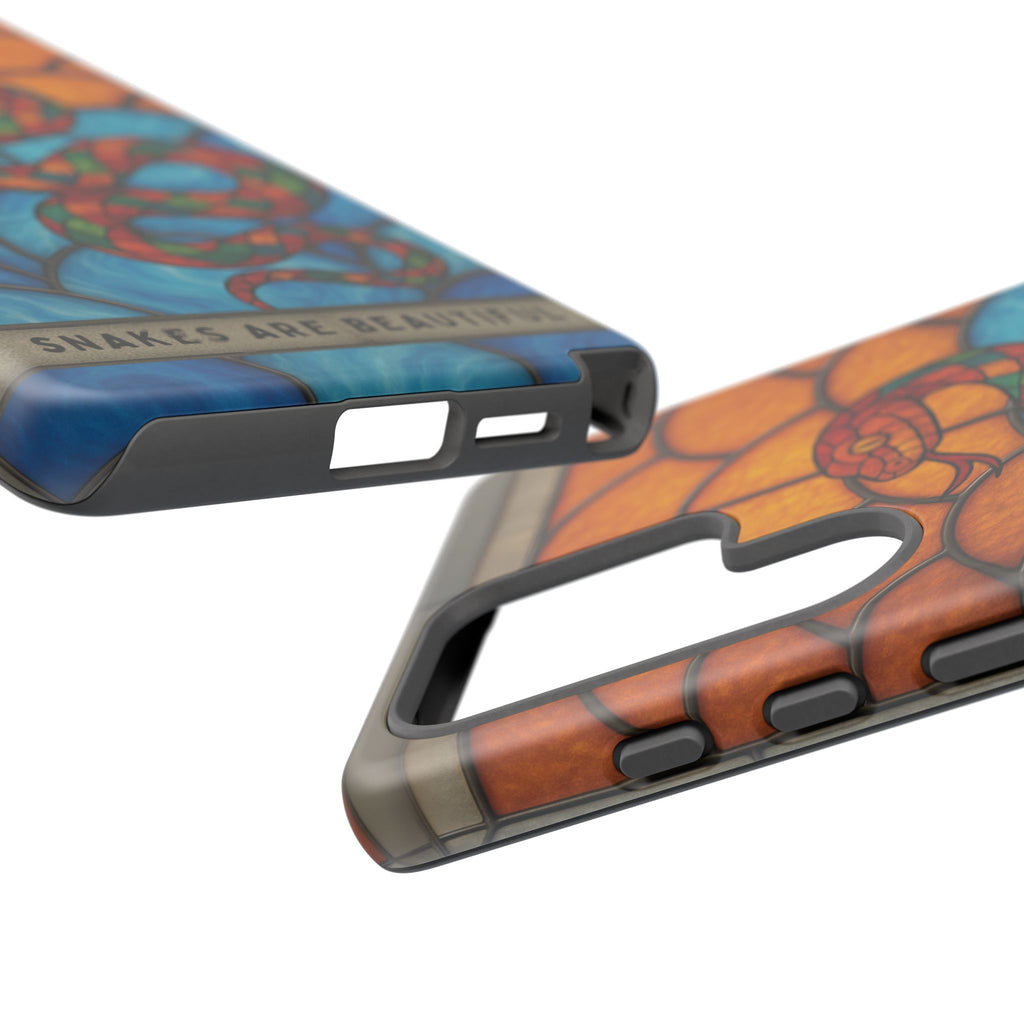 Snakes Are Beautiful Stained Glass Phone Case, Colorful Reptile Design Phone Cover, Nature Lovers Reptile Phone Case, Danger Noodle Case