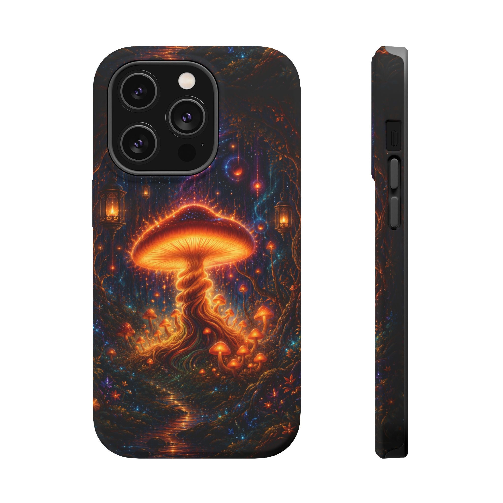Psychedelic Glowing Mushroom Phone Case – MagSafe Galaxy Art Cover