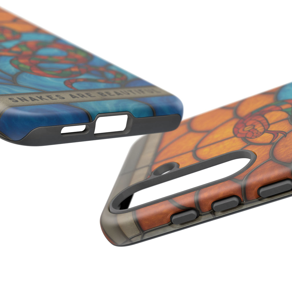 Snakes Are Beautiful Stained Glass Phone Case, Colorful Reptile Design Phone Cover, Nature Lovers Reptile Phone Case, Danger Noodle Case