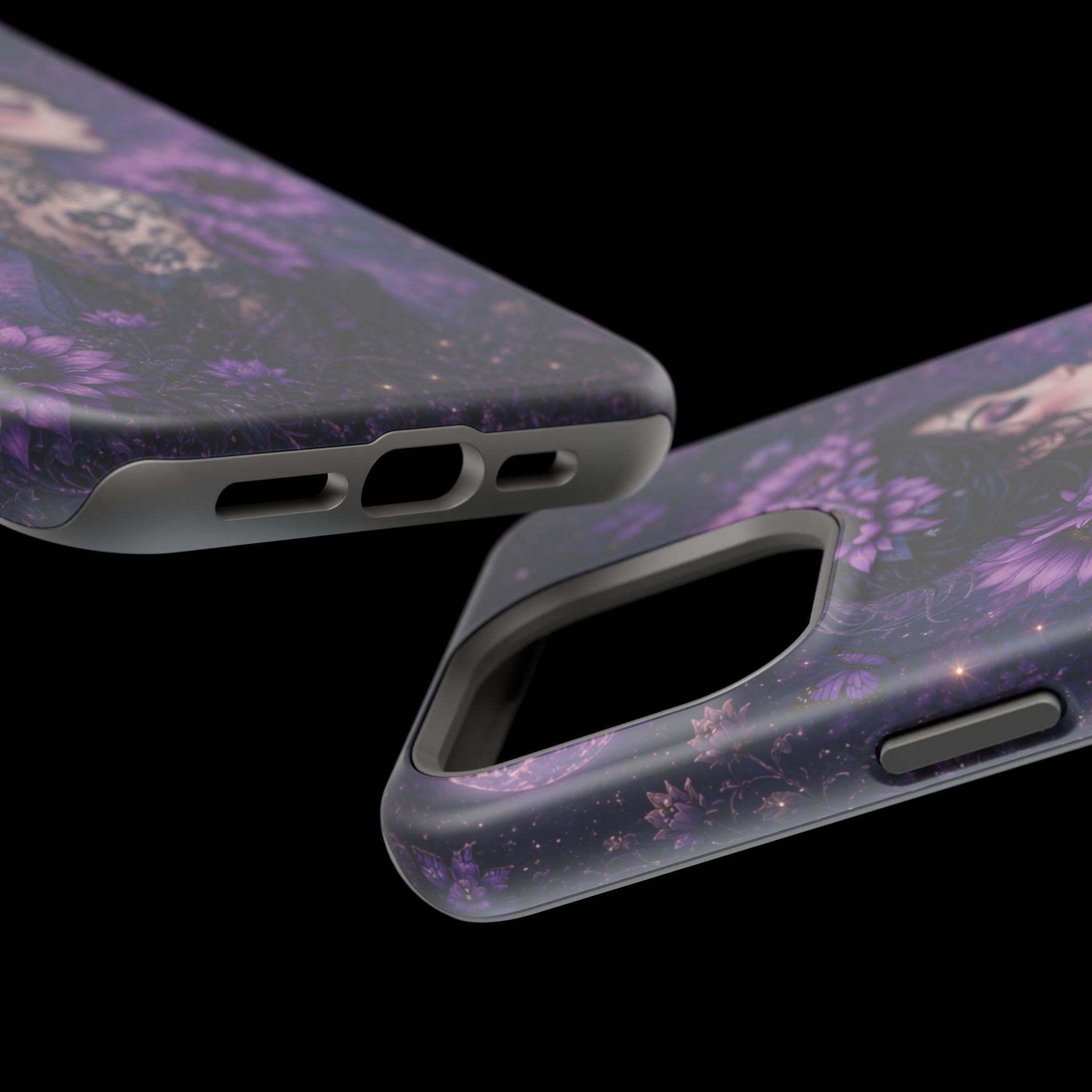 Gothic Floral Woman Phone Case – Dark Botanical MagSafe-Compatible Cover