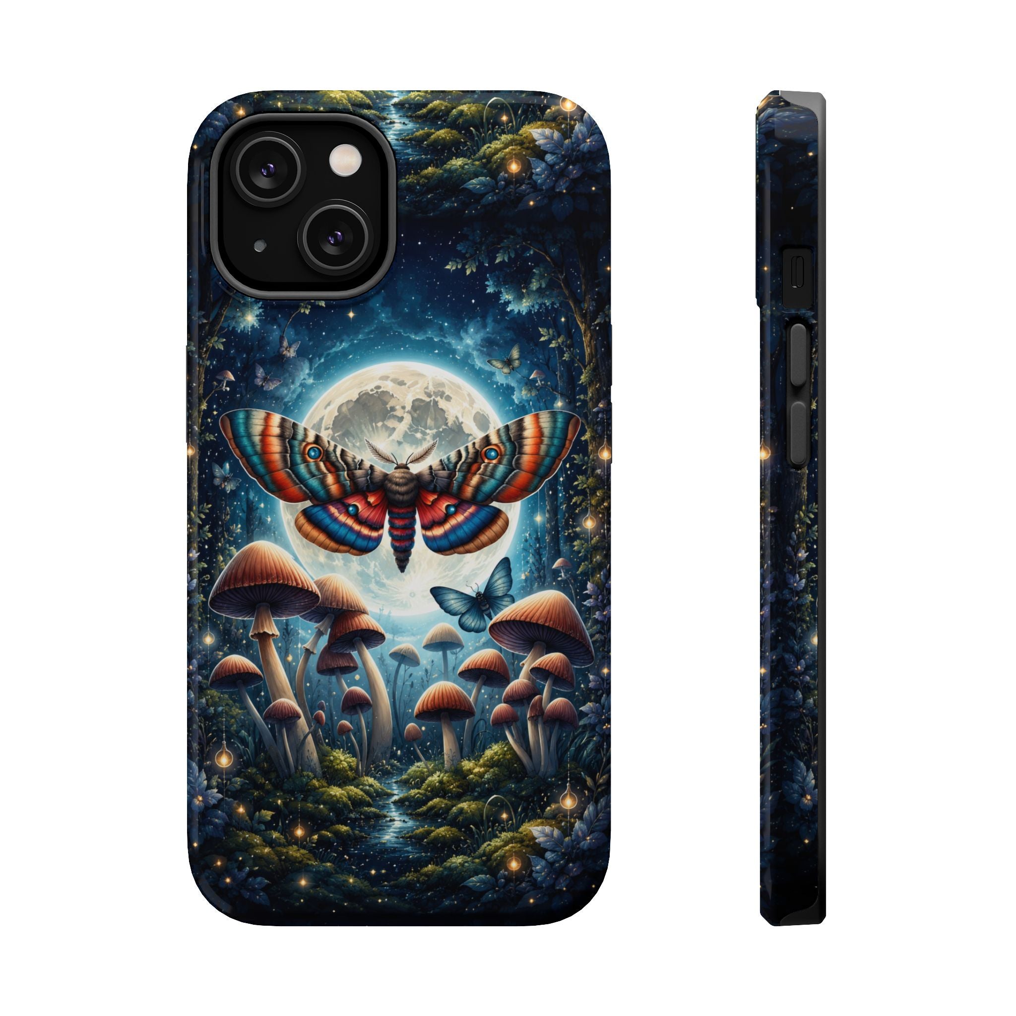 Mystic Moth Moon Phone Case – Whimsical MagSafe-Compatible Cover