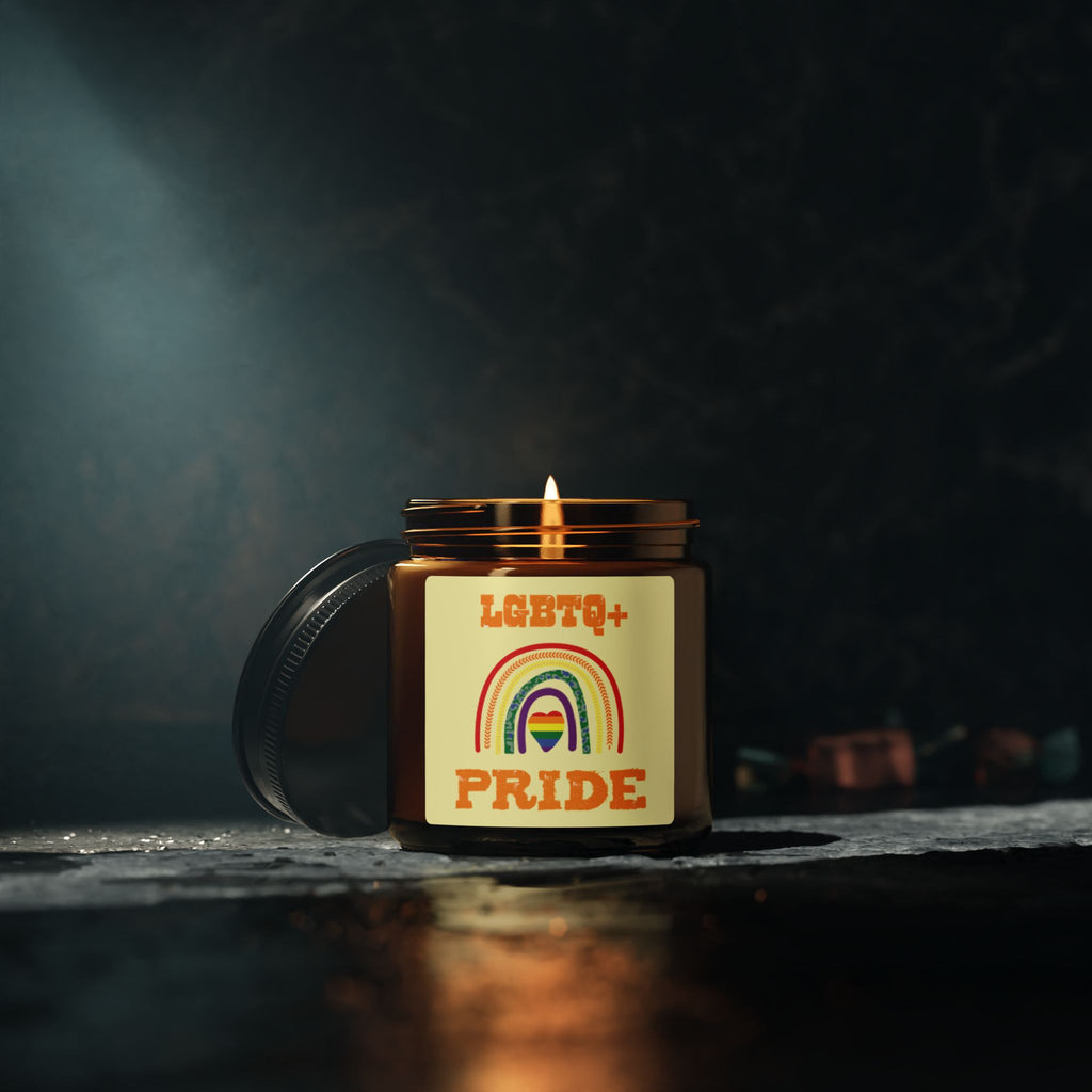 LGBTQ Pride Scented Soy Candle, Pride Month Celebration Gift From Daughter Son, Rainbow Pride Inclusive Statement Fathers Day Gift For Dad