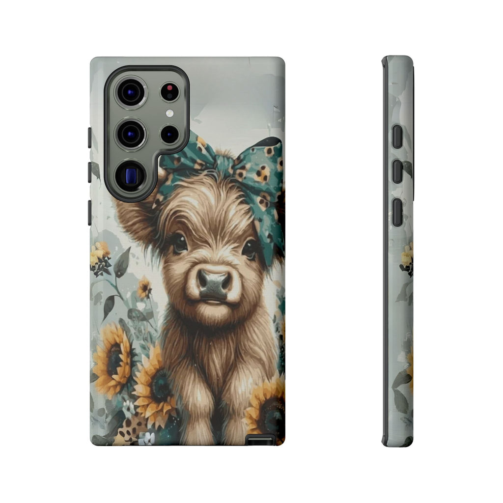 Adorable Cow Phone Case – Floral Farmhouse Design, Cute Animal Lover Gift