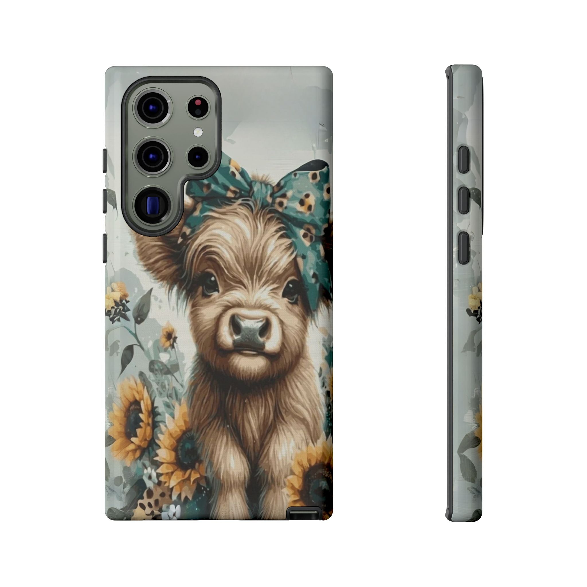 Adorable Cow Phone Case – Floral Farmhouse Design, Cute Animal Lover Gift