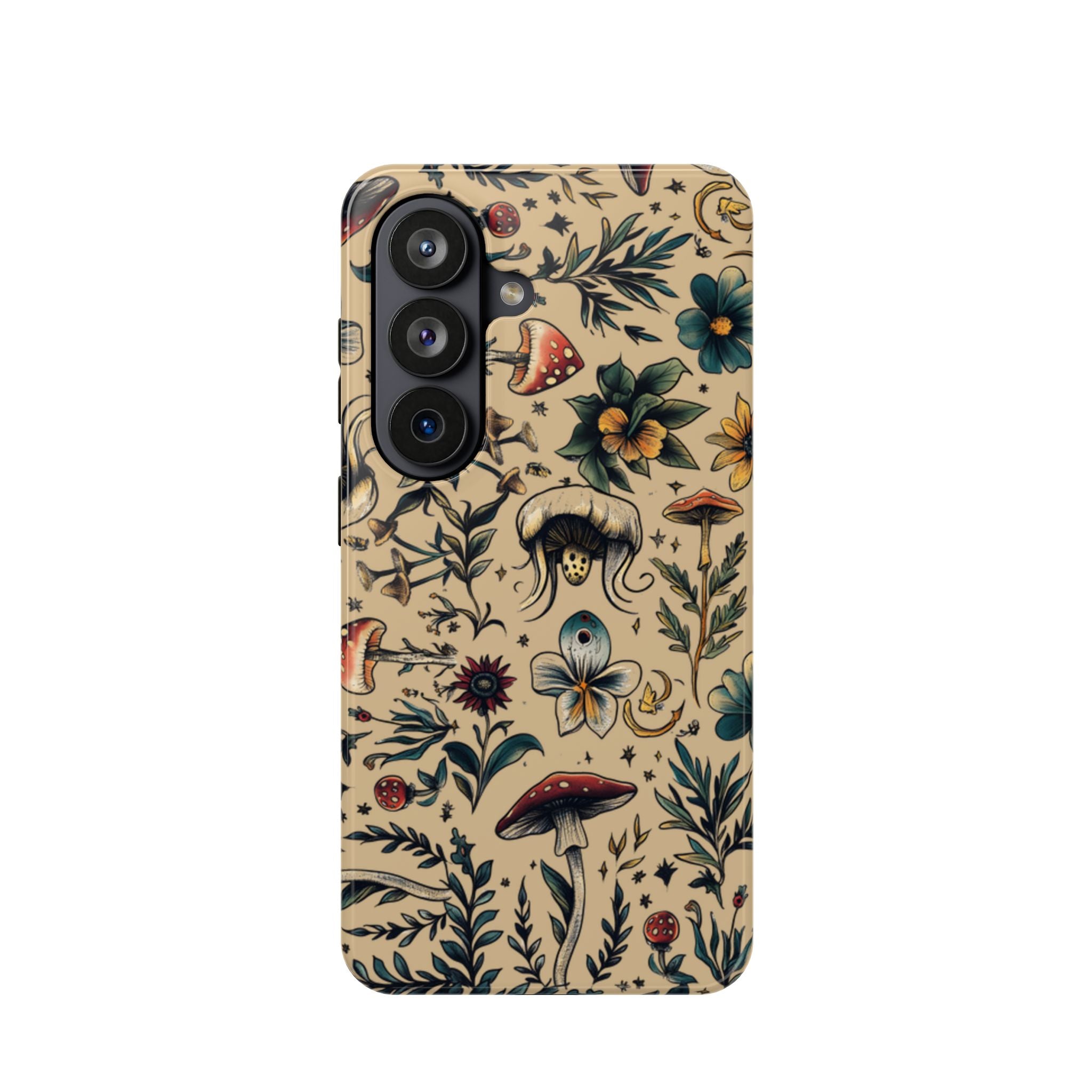 Vintage Botanical Mushroom Phone Case – MagSafe-Compatible Cover
