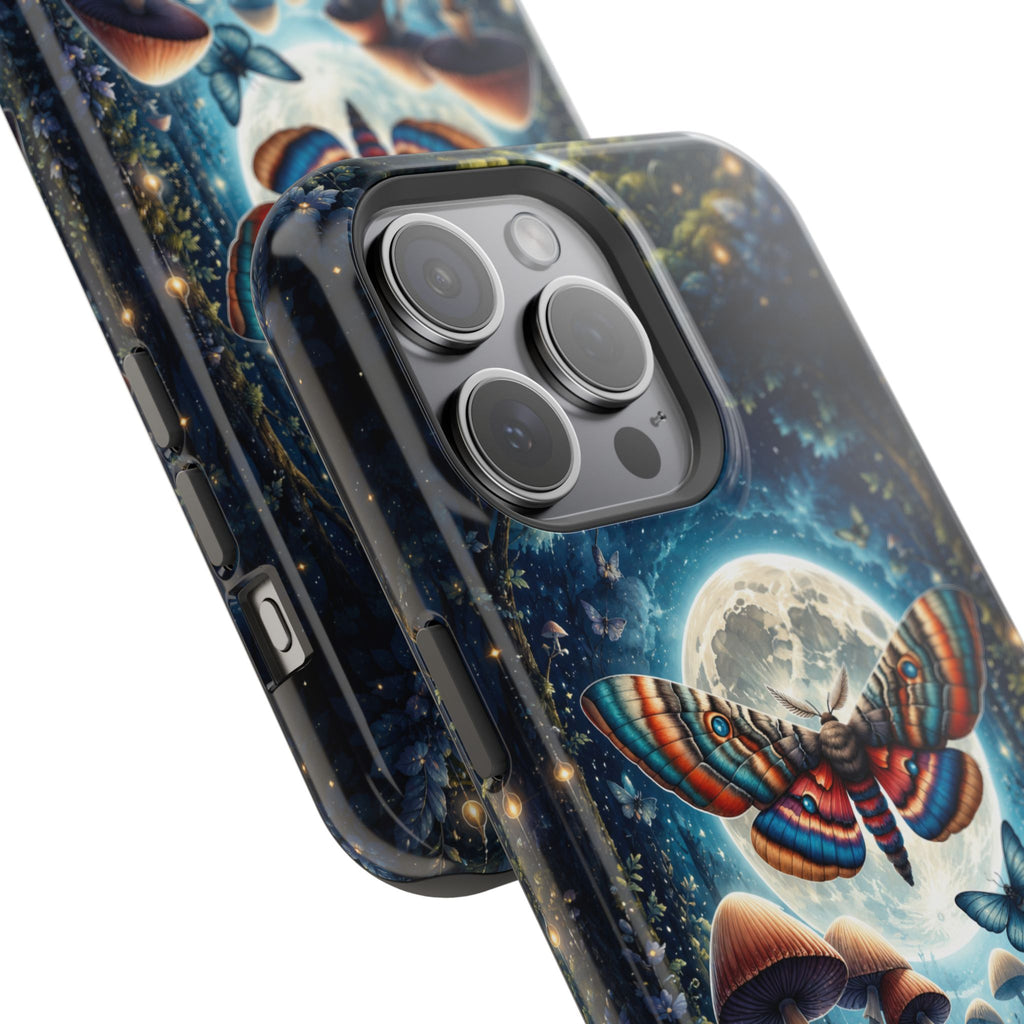 Mystic Moth Moon Phone Case – Whimsical MagSafe-Compatible Cover