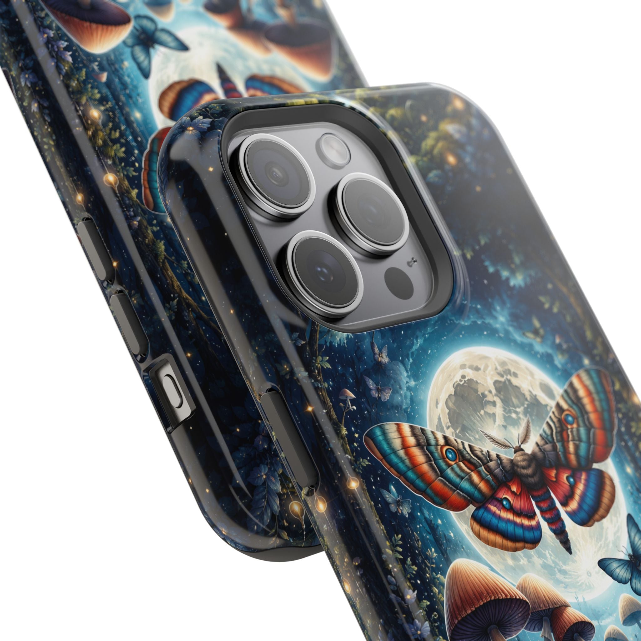 Mystic Moth Moon Phone Case – Whimsical MagSafe-Compatible Cover