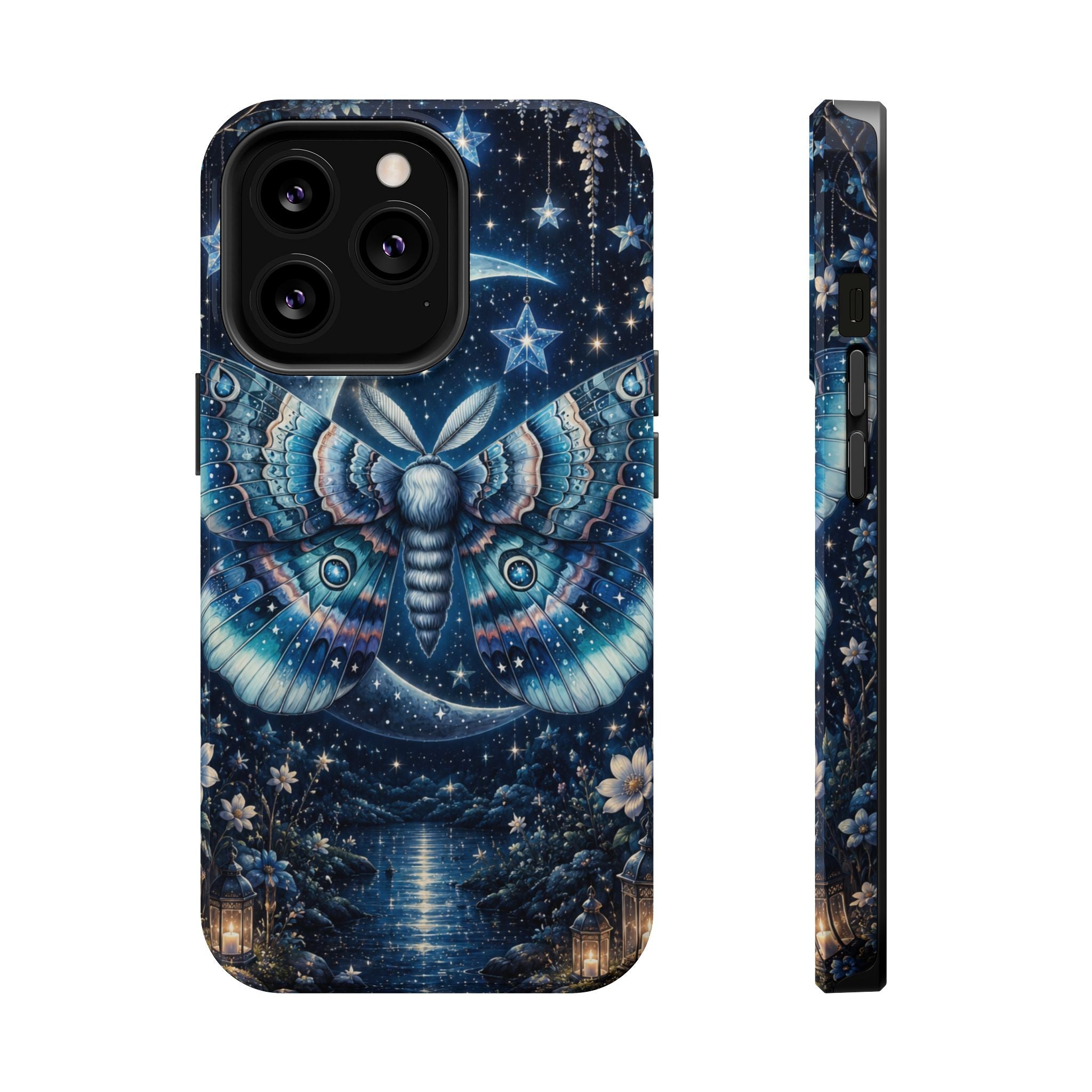 Mystic Moth Moon Phone Case – Night Sky MagSafe-Compatible Cover