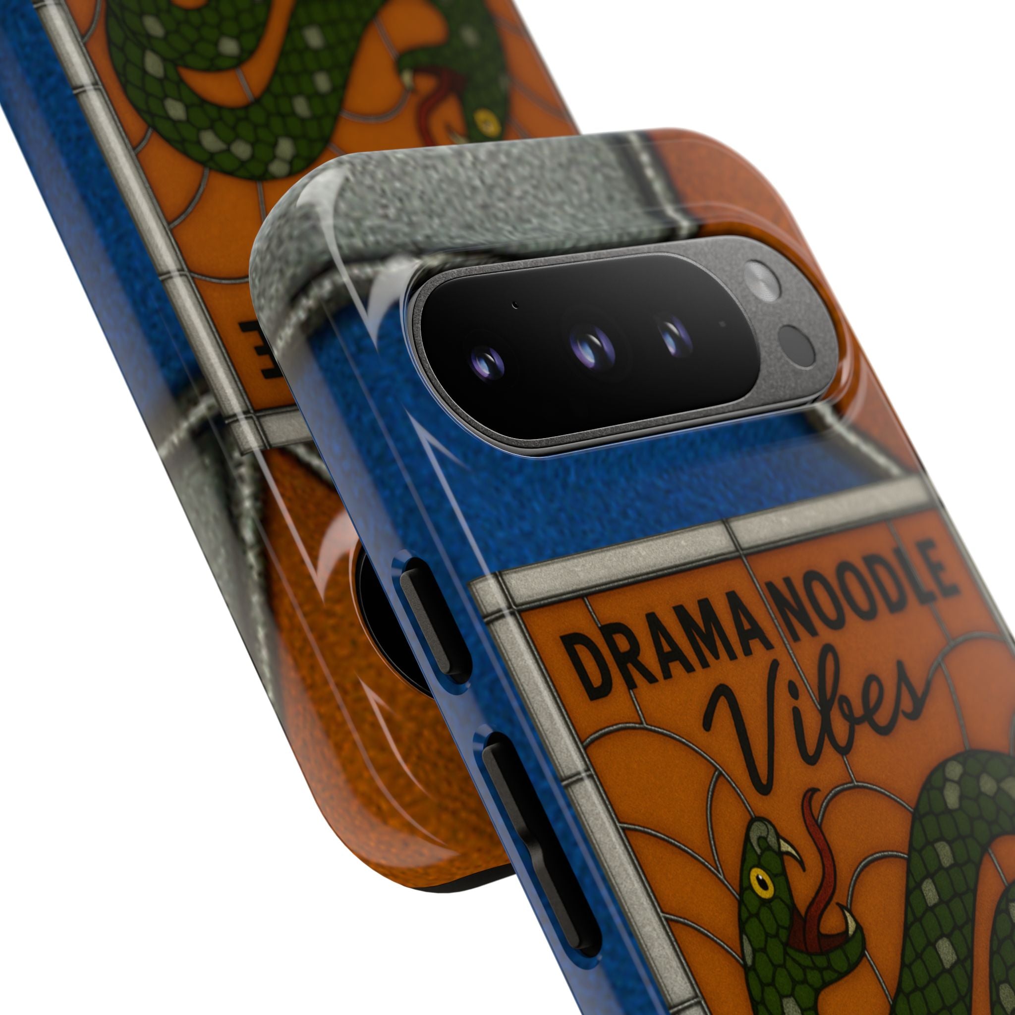 Stained Glass Snake Phone Case – Vibrant Drama Noodle Aesthetic Cover