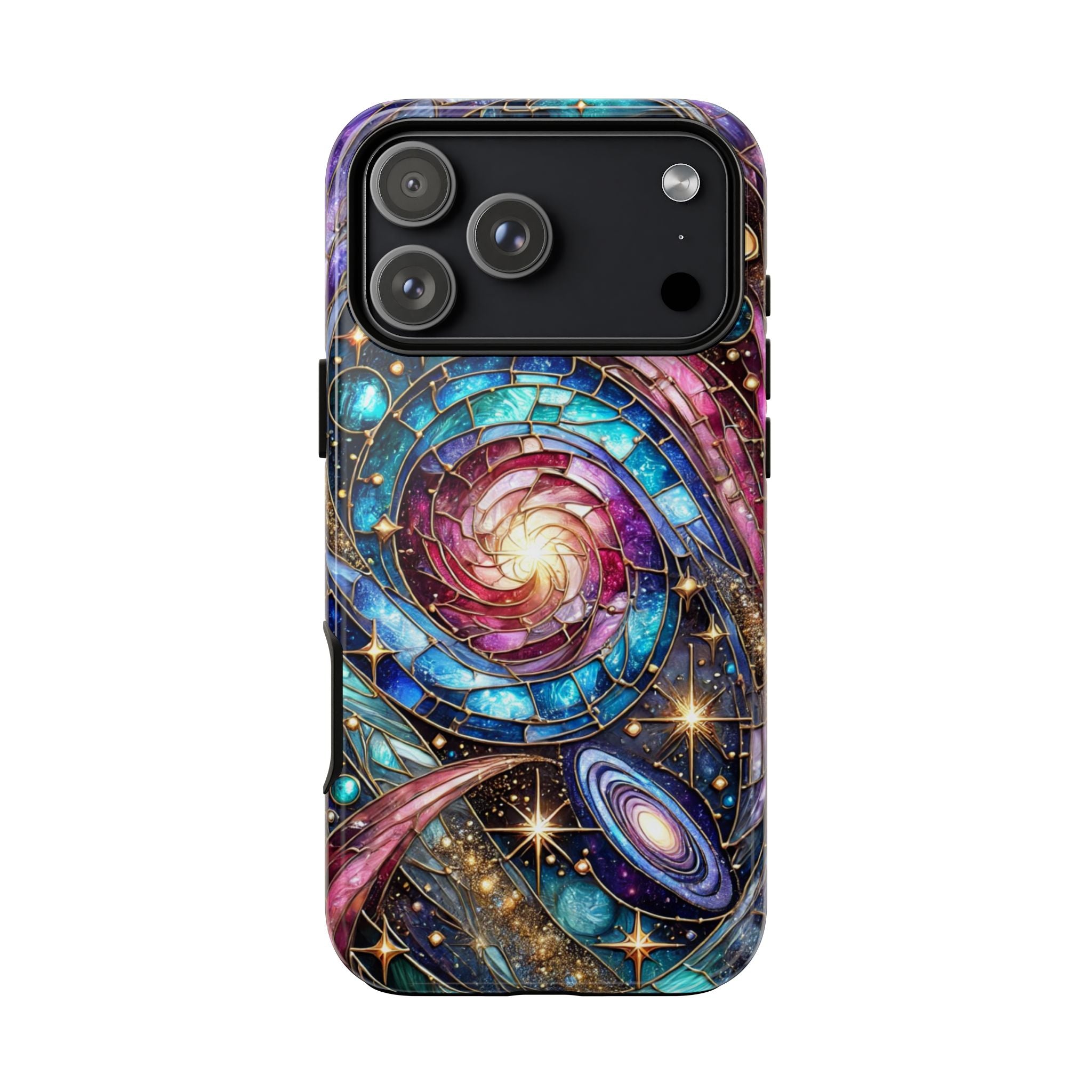 Stained Glass Celestial iPhone Case – Galaxy 3D Full-Wrap Protective Phone Cover