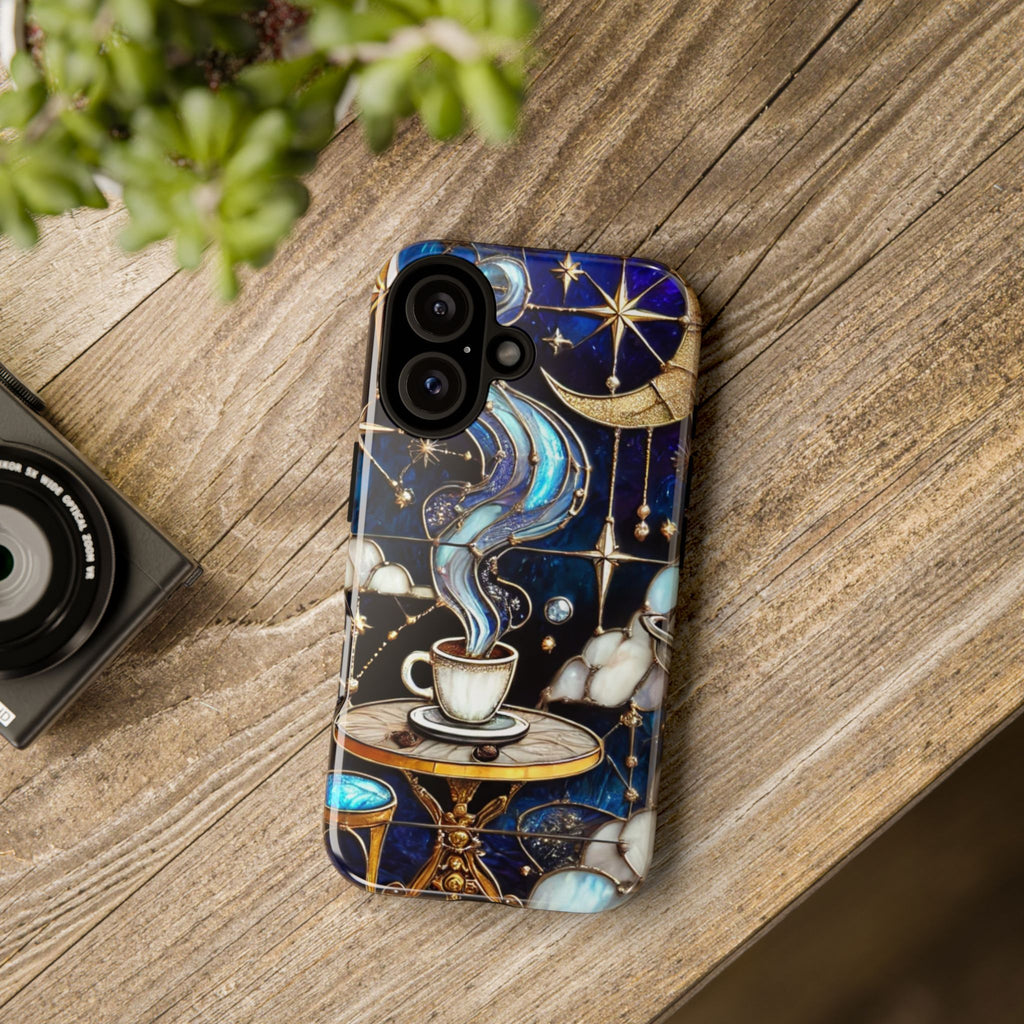Celestial Stained Glass Coffee iPhone Case – Shockproof 3D Wrap