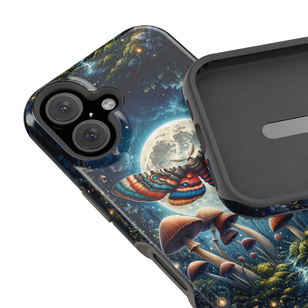 Mystic Moth Moon Phone Case – Whimsical MagSafe-Compatible Cover