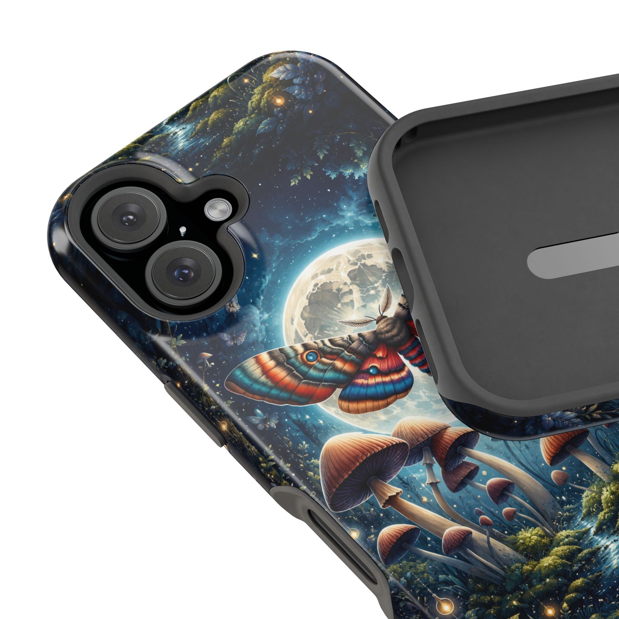 Mystic Moth Moon Phone Case – Whimsical MagSafe-Compatible Cover