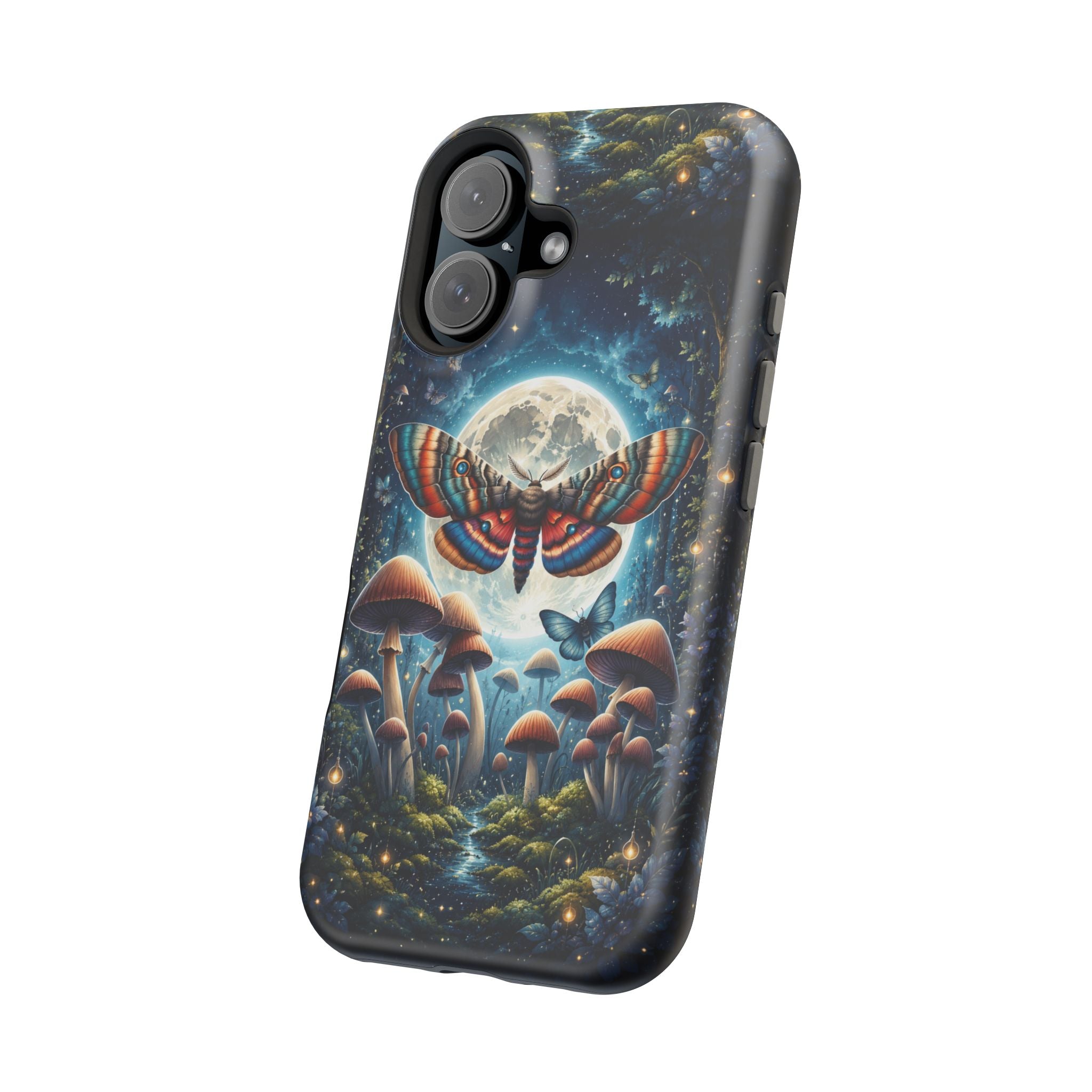 Mystic Moth Moon Phone Case – Whimsical MagSafe-Compatible Cover