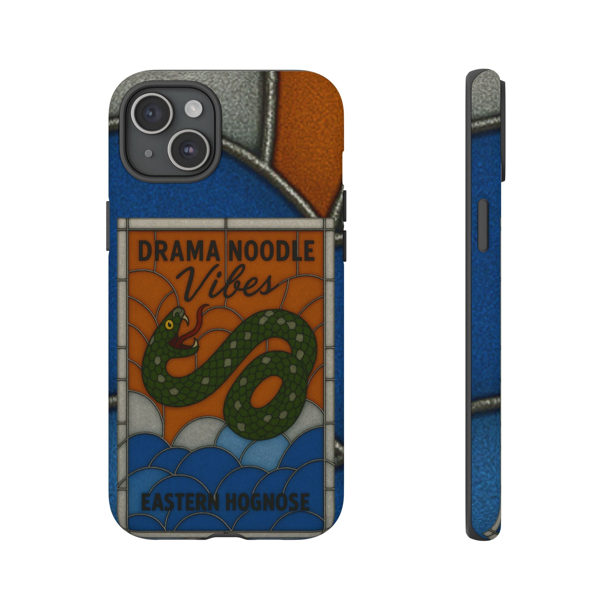 Stained Glass Snake Phone Case – Vibrant Drama Noodle Aesthetic Cover