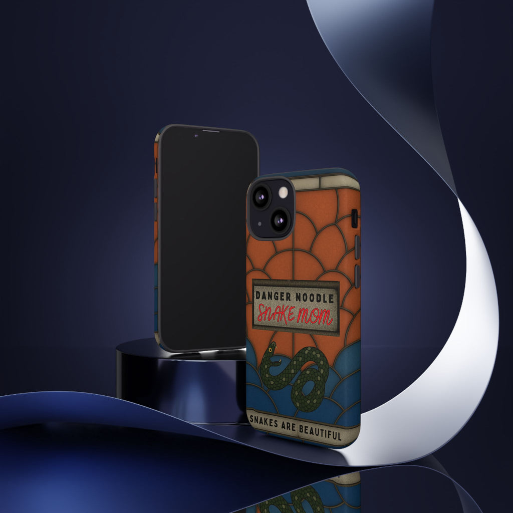 Danger Noodle Snake Mom Phone Case | Snakes Are Beautiful |Stained Glass Snake Art | Funny Snake Lover Gift |  Reptile Mom Phone Cover