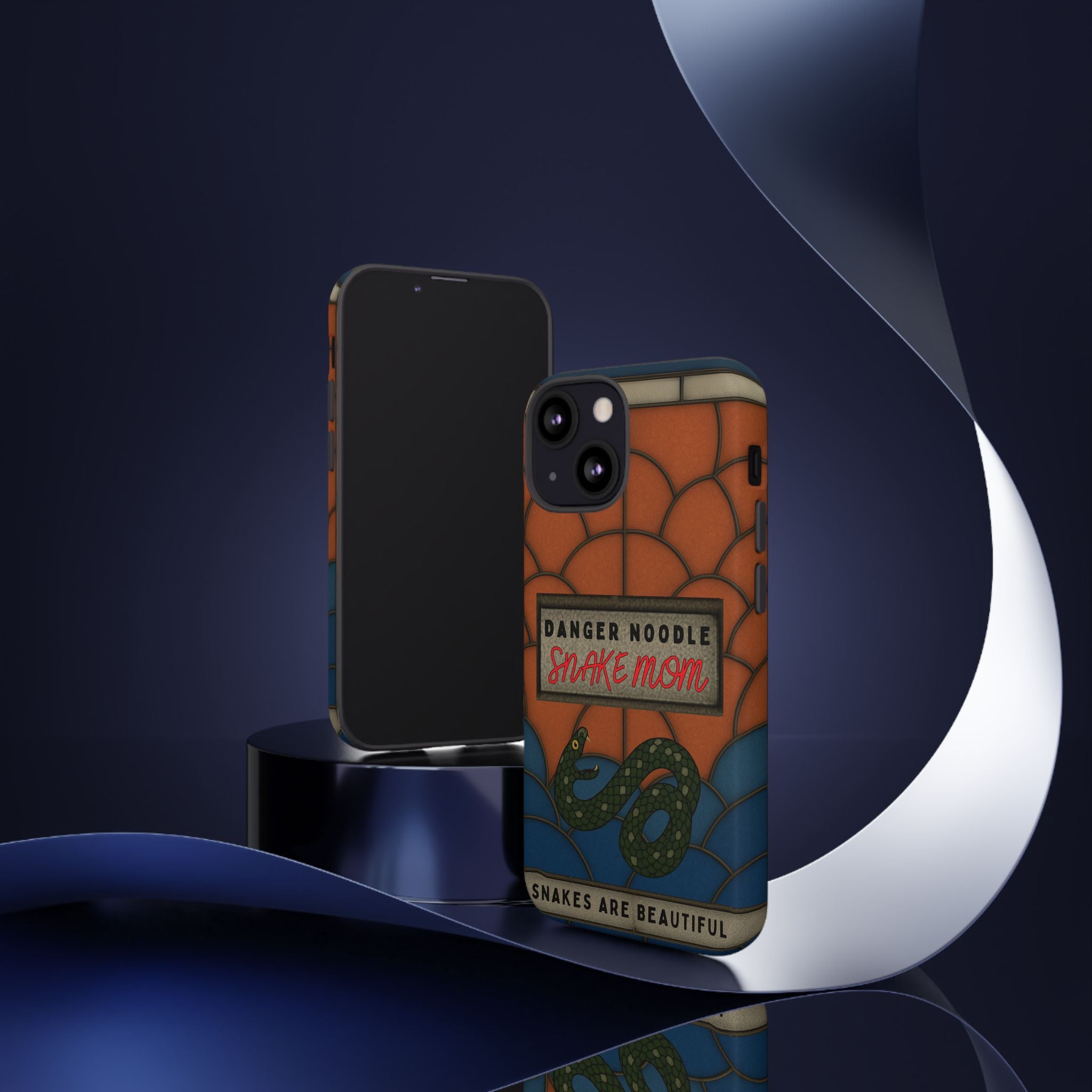 Danger Noodle Snake Mom Phone Case | Snakes Are Beautiful |Stained Glass Snake Art | Funny Snake Lover Gift |  Reptile Mom Phone Cover
