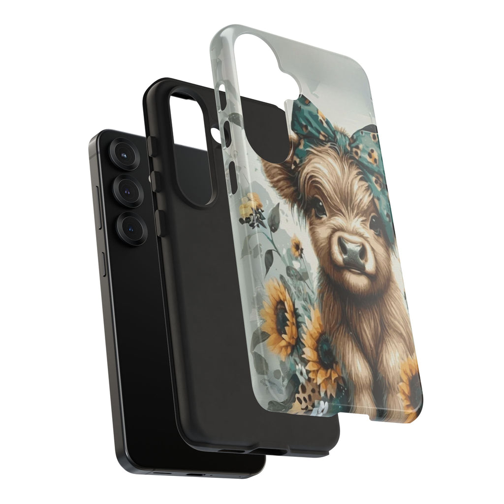 Adorable Cow Phone Case – Floral Farmhouse Design, Cute Animal Lover Gift