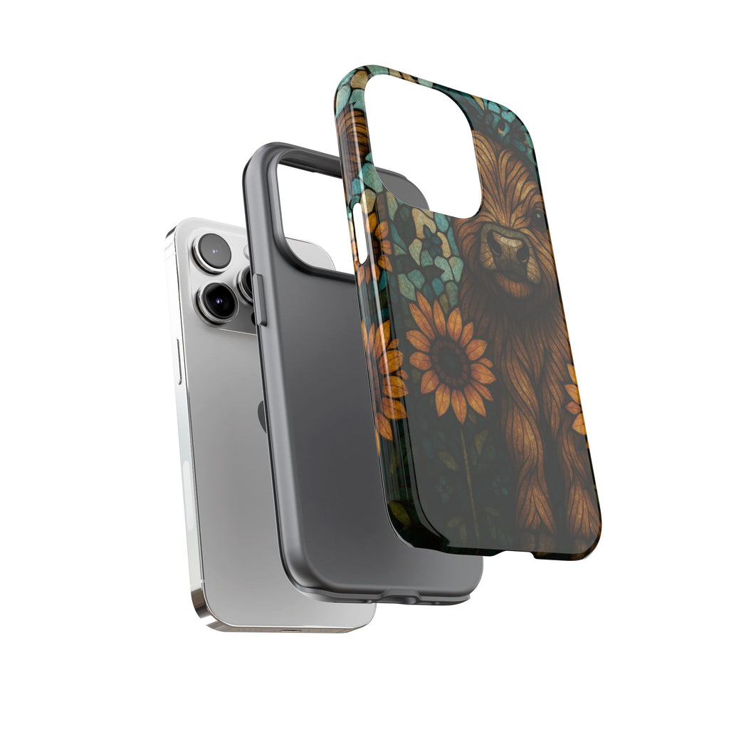 Stained Glass Baby Cow Phone Case – Sunflower Farmhouse Animal Design