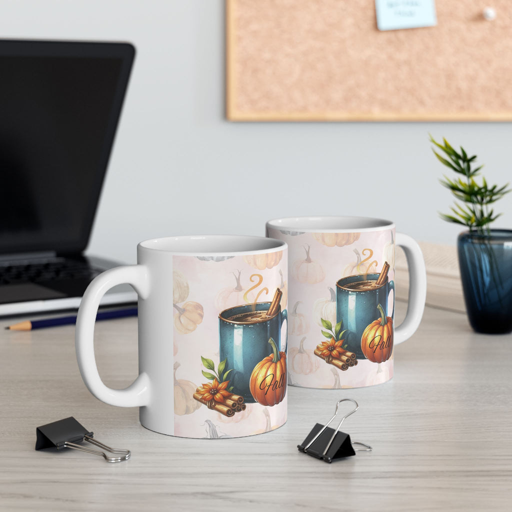Fall Vibes Coffee Mug For Pumpkin Spice Lovers, Autumn Hot Cocoa Cup