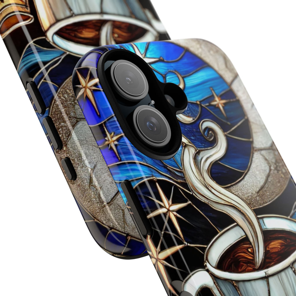 Stained Glass Coffee Phone Case – Cozy Artistic Design for Coffee Lovers