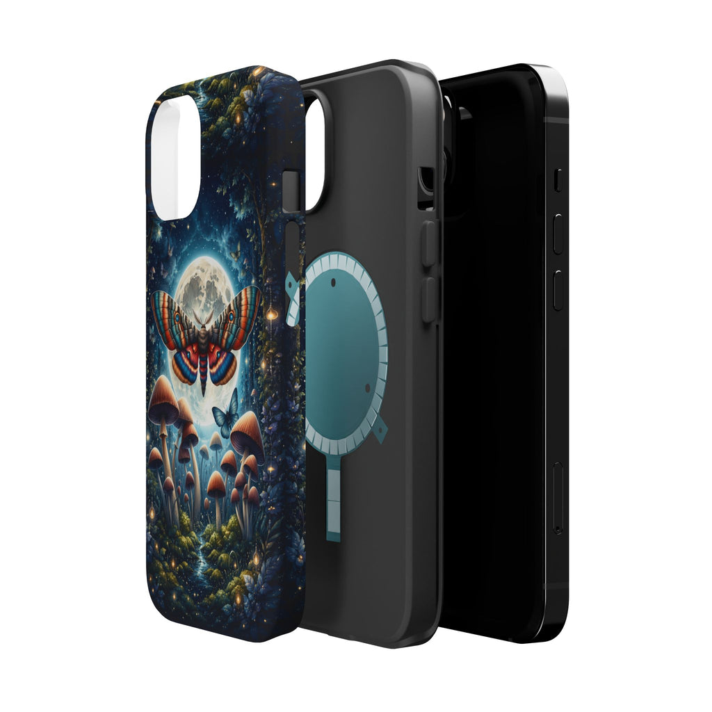 Mystic Moth Moon Phone Case – Whimsical MagSafe-Compatible Cover