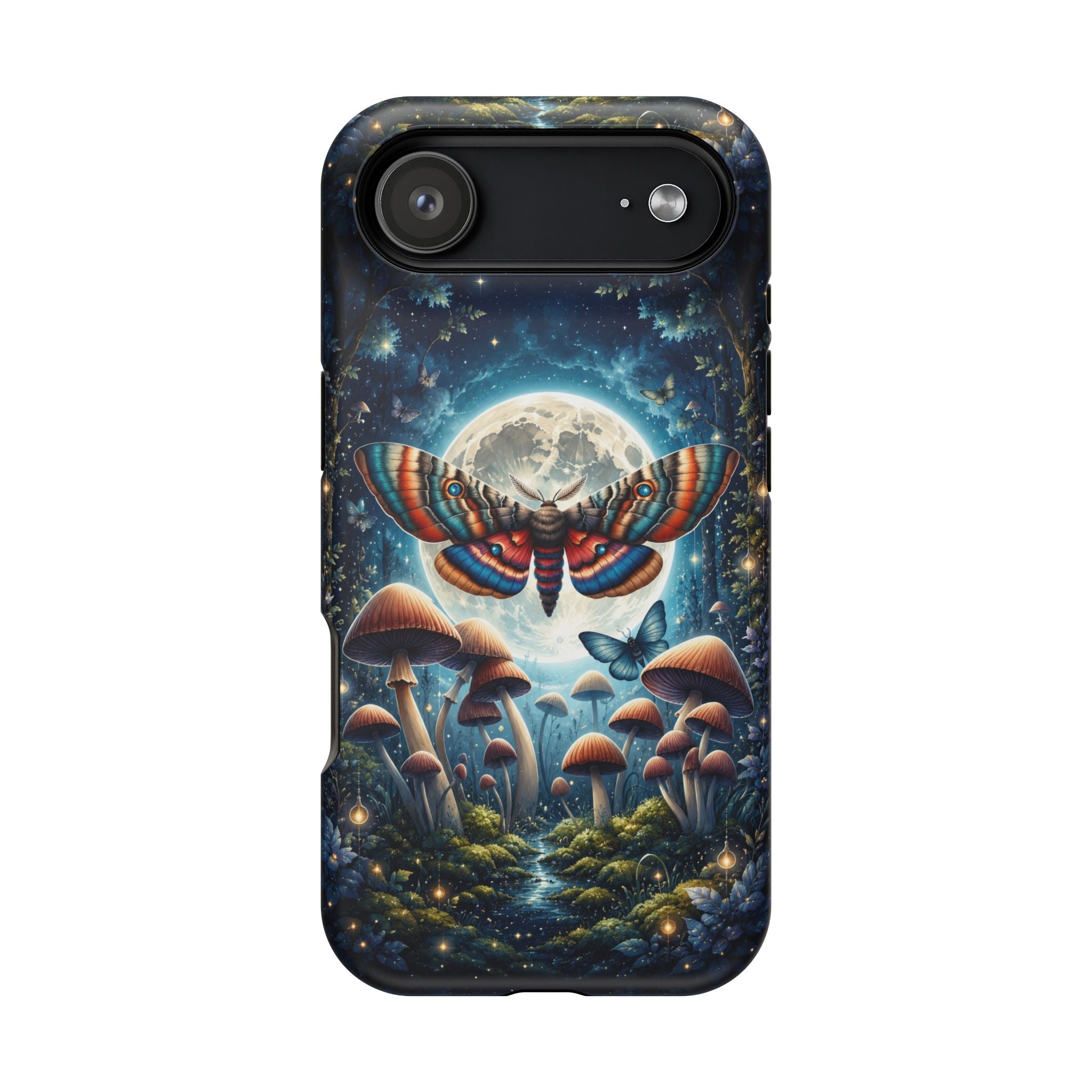Mystic Moth Moon Phone Case – Whimsical MagSafe-Compatible Cover