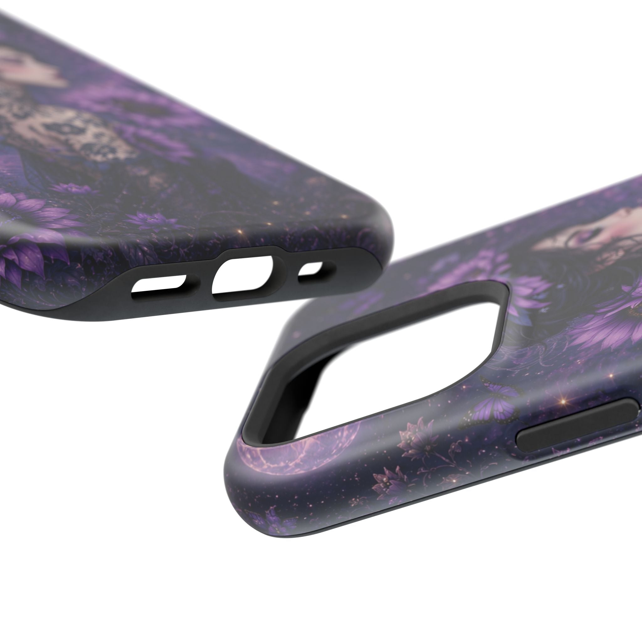 Gothic Floral Woman Phone Case – Dark Botanical MagSafe-Compatible Cover