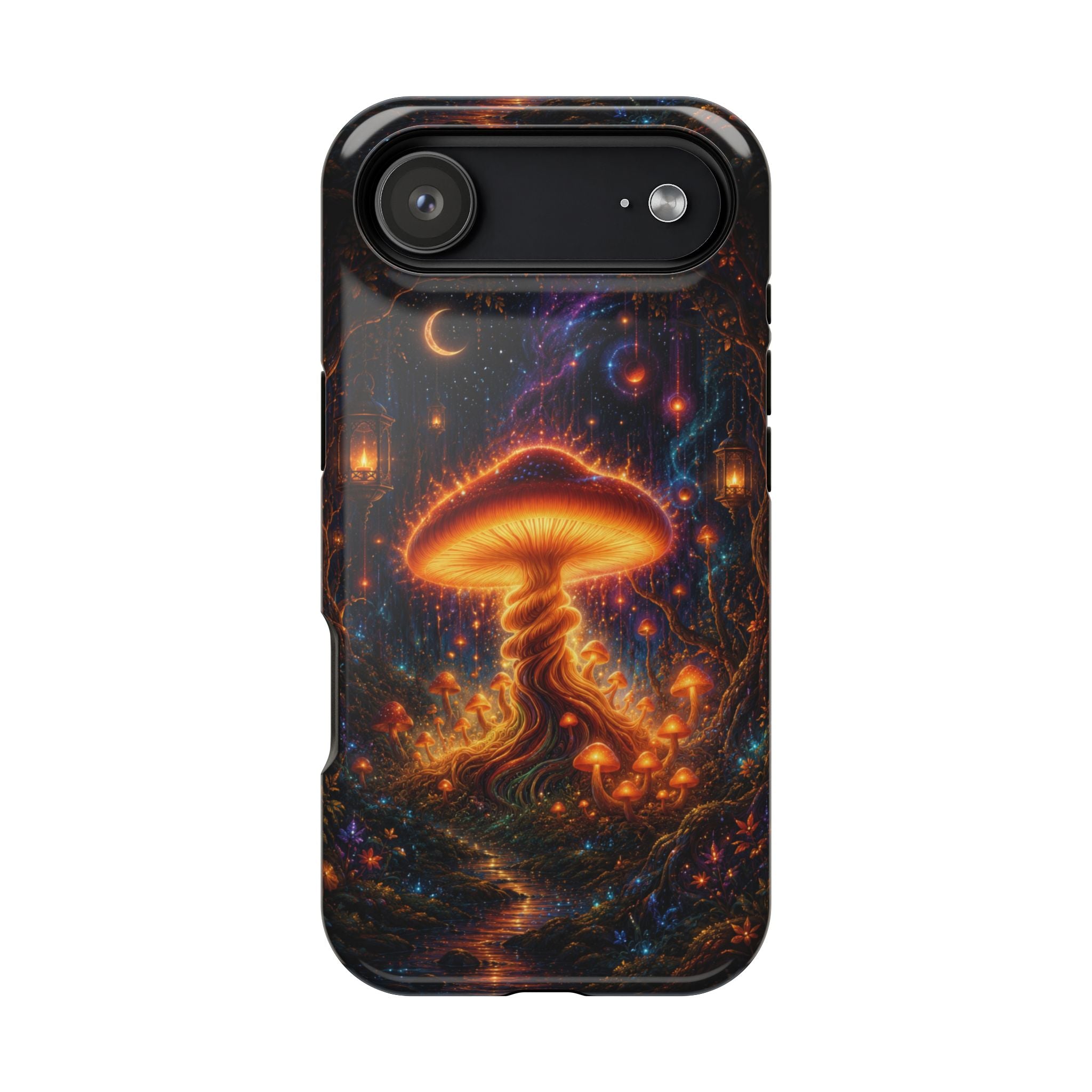 Psychedelic Glowing Mushroom Phone Case – MagSafe Galaxy Art Cover