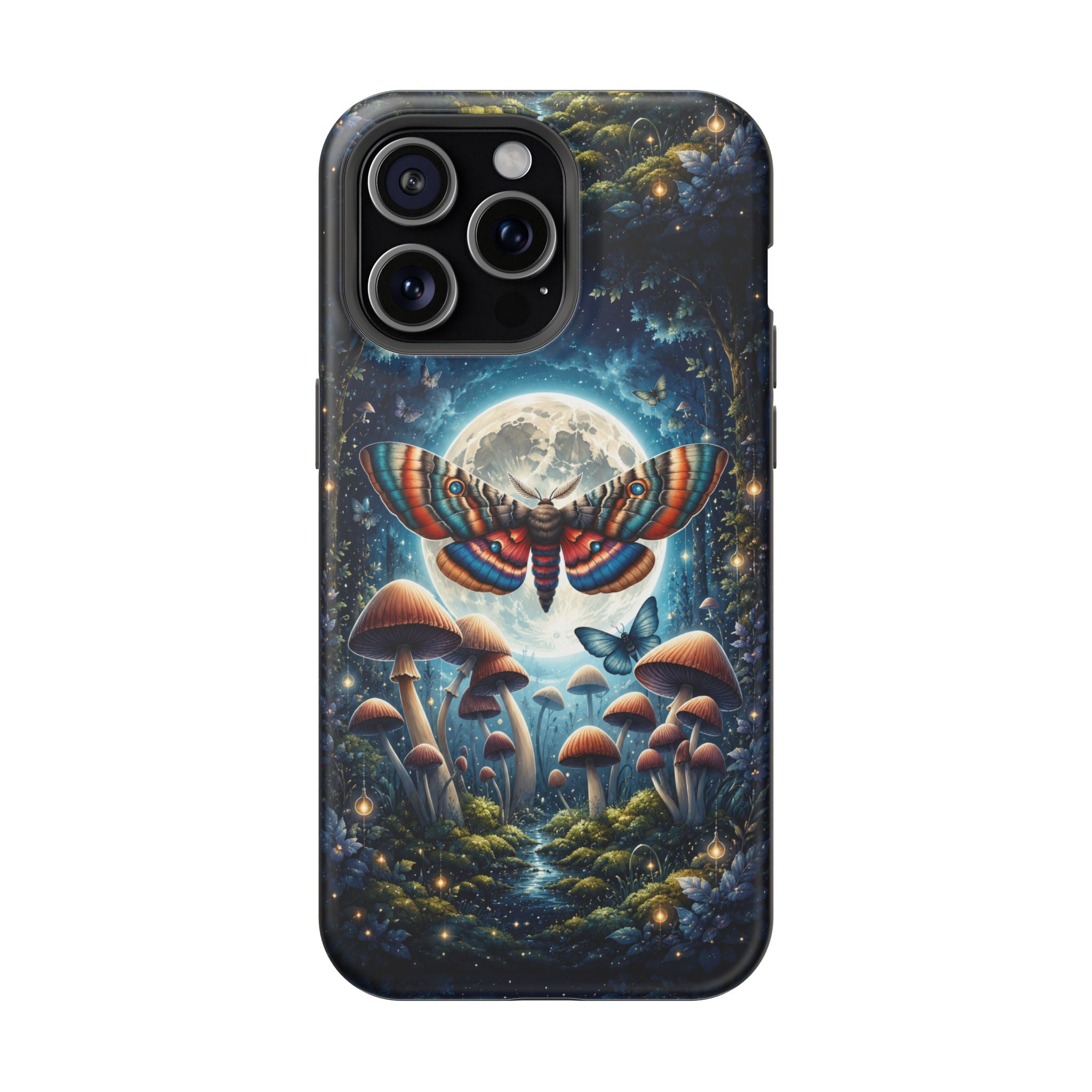 Mystic Moth Moon Phone Case – Whimsical MagSafe-Compatible Cover