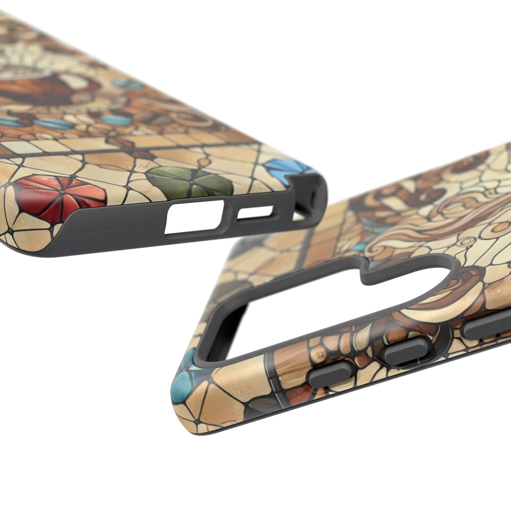 Stained Glass Coffee Android Phone Case – Shockproof TPU, 3D Wrap