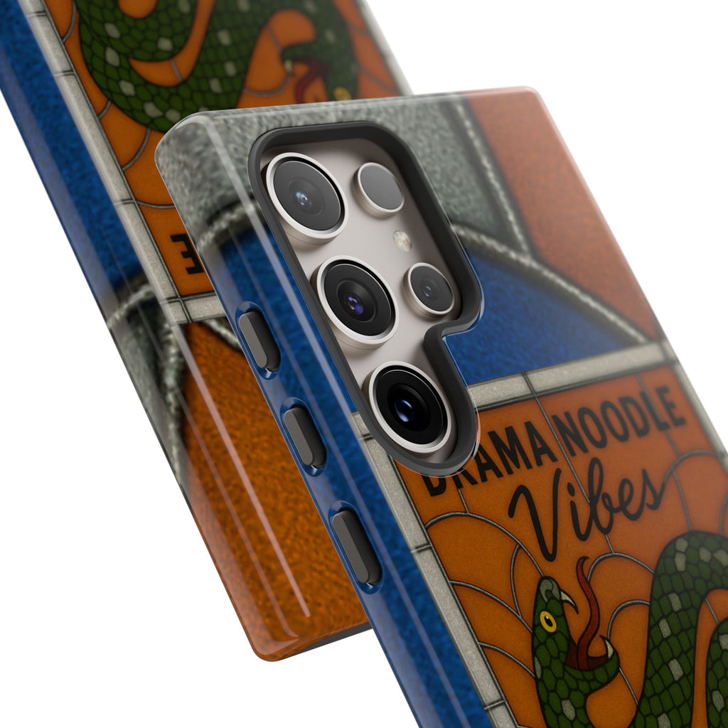 Stained Glass Snake Phone Case – Vibrant Drama Noodle Aesthetic Cover