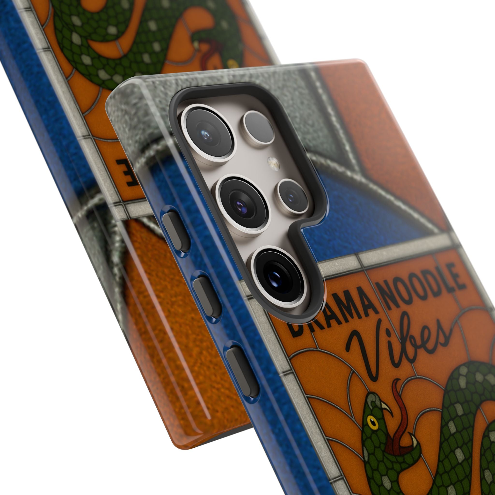 Stained Glass Snake Phone Case – Vibrant Drama Noodle Aesthetic Cover