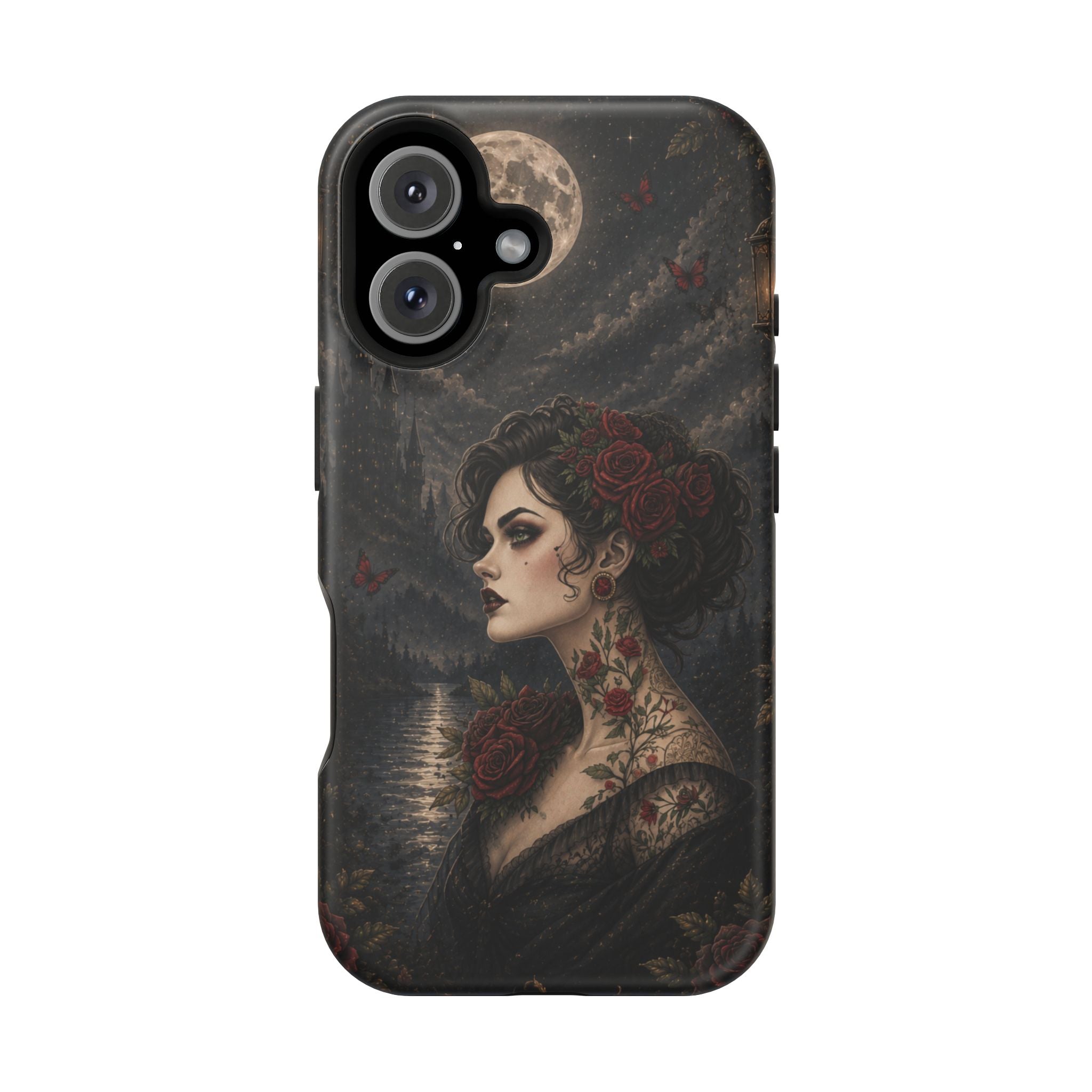 Gothic Rose Portrait Phone Case – Dark Romance MagSafe-Compatible Cover
